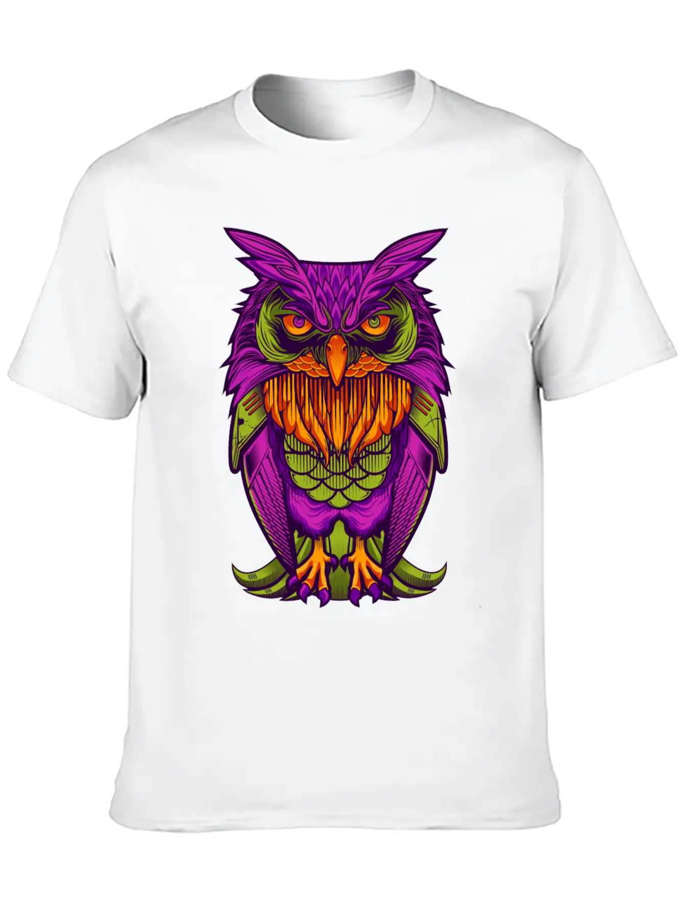 The Cyborg Owl Lightweight Cotton T-Shirt – Daily Comfort Graphic Shirt
