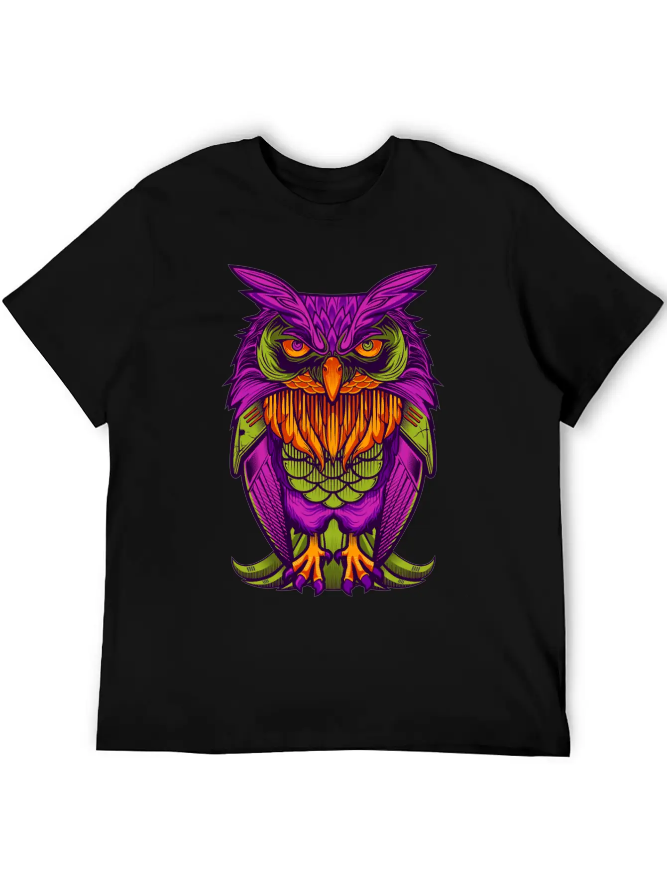 The Cyborg Owl Lightweight Cotton T-Shirt – Daily Comfort Graphic Shirt