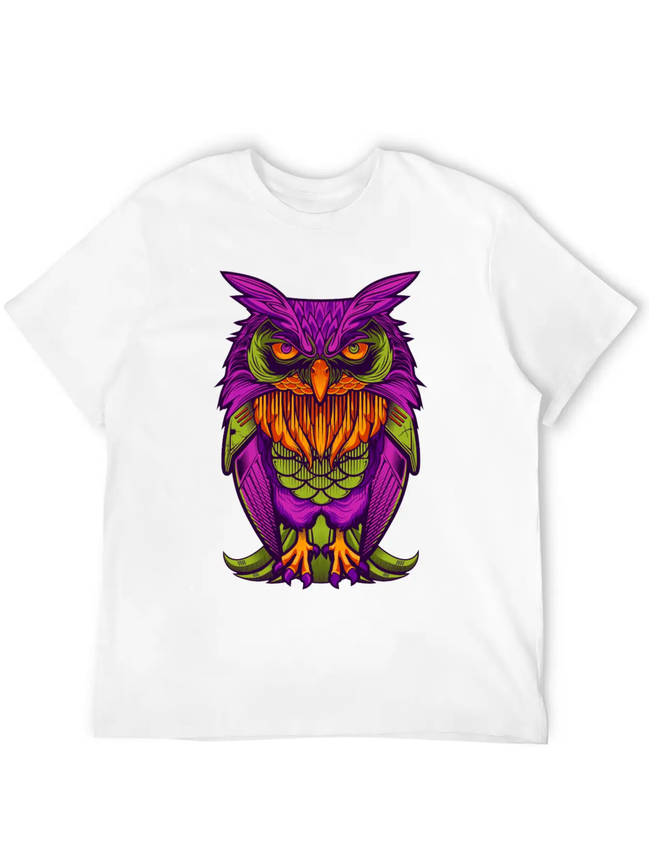 The Cyborg Owl Lightweight Cotton T-Shirt – Daily Comfort Graphic Shirt