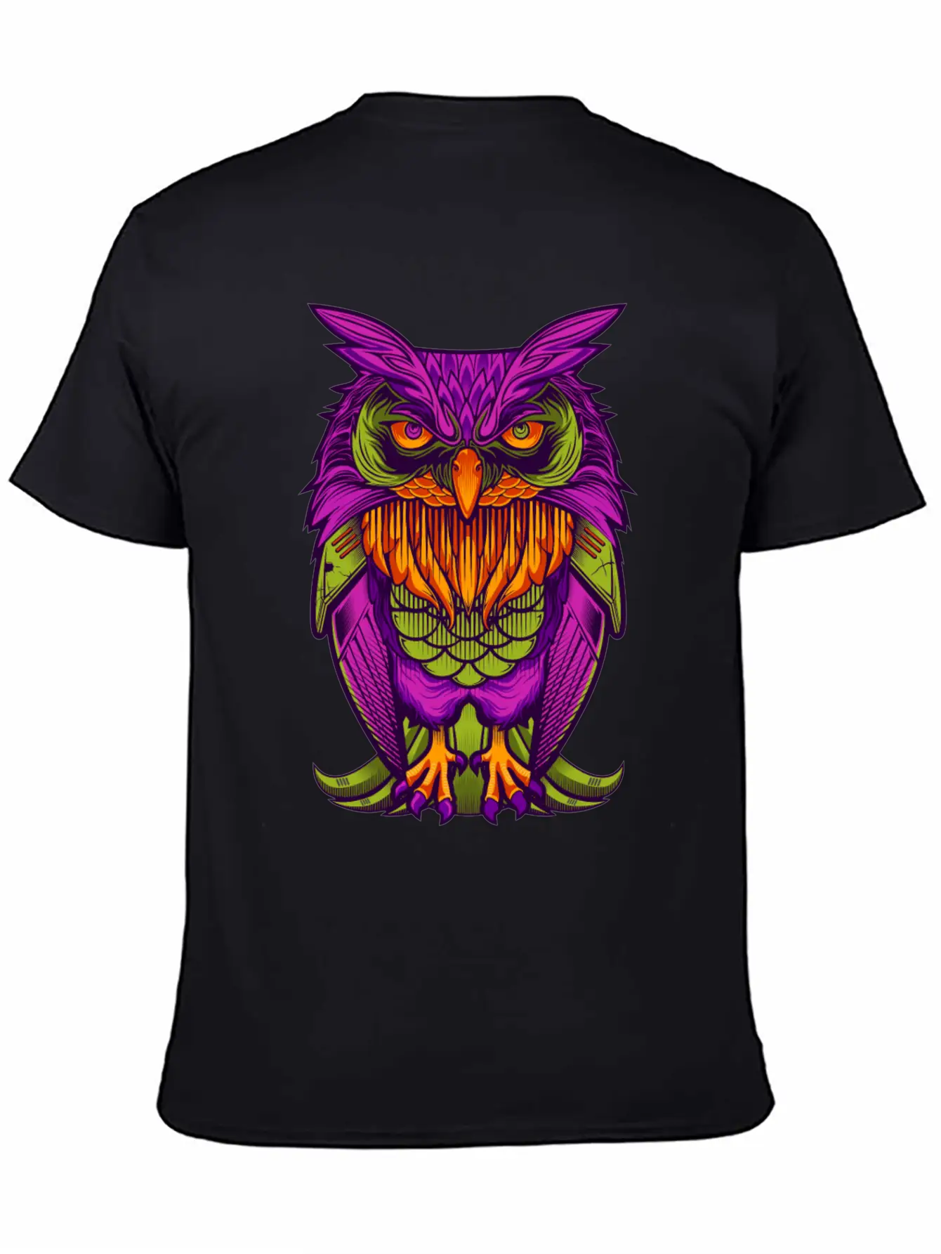 The Cyborg Owl Lightweight Cotton T-Shirt – Daily Comfort Graphic Shirt