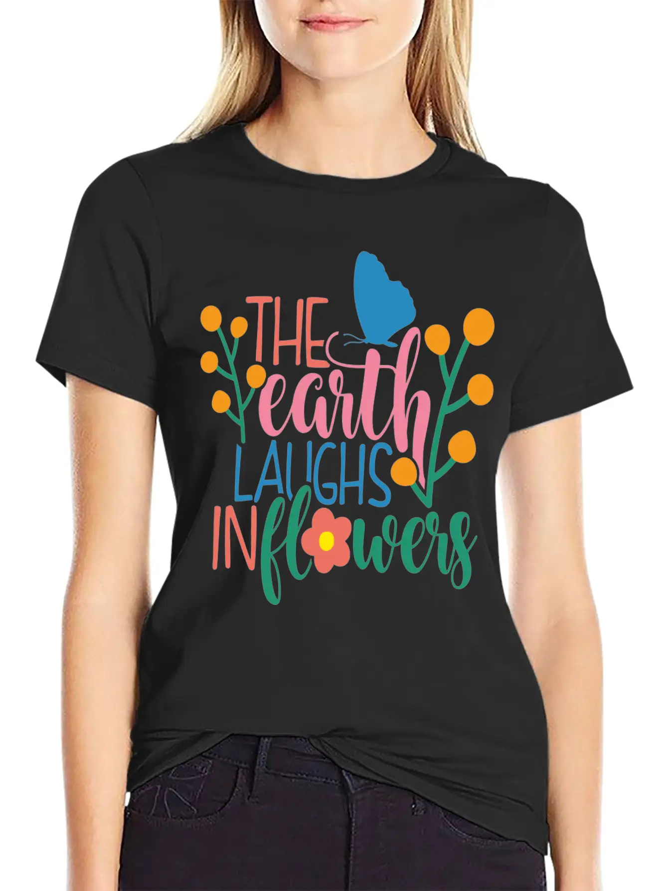 The Earth Laughs In Flowers Classic Fit Graphic Tee For Daily Comfort – Unisex Cotton Shirt