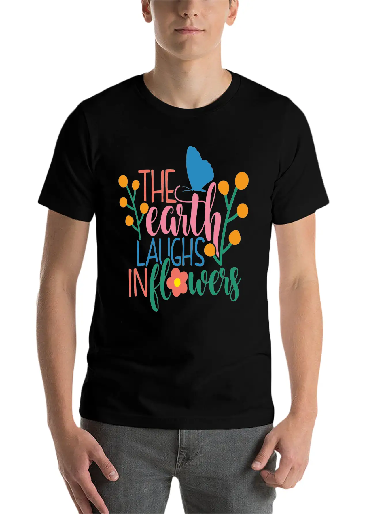 The Earth Laughs In Flowers Classic Fit Graphic Tee For Daily Comfort – Unisex Cotton Shirt