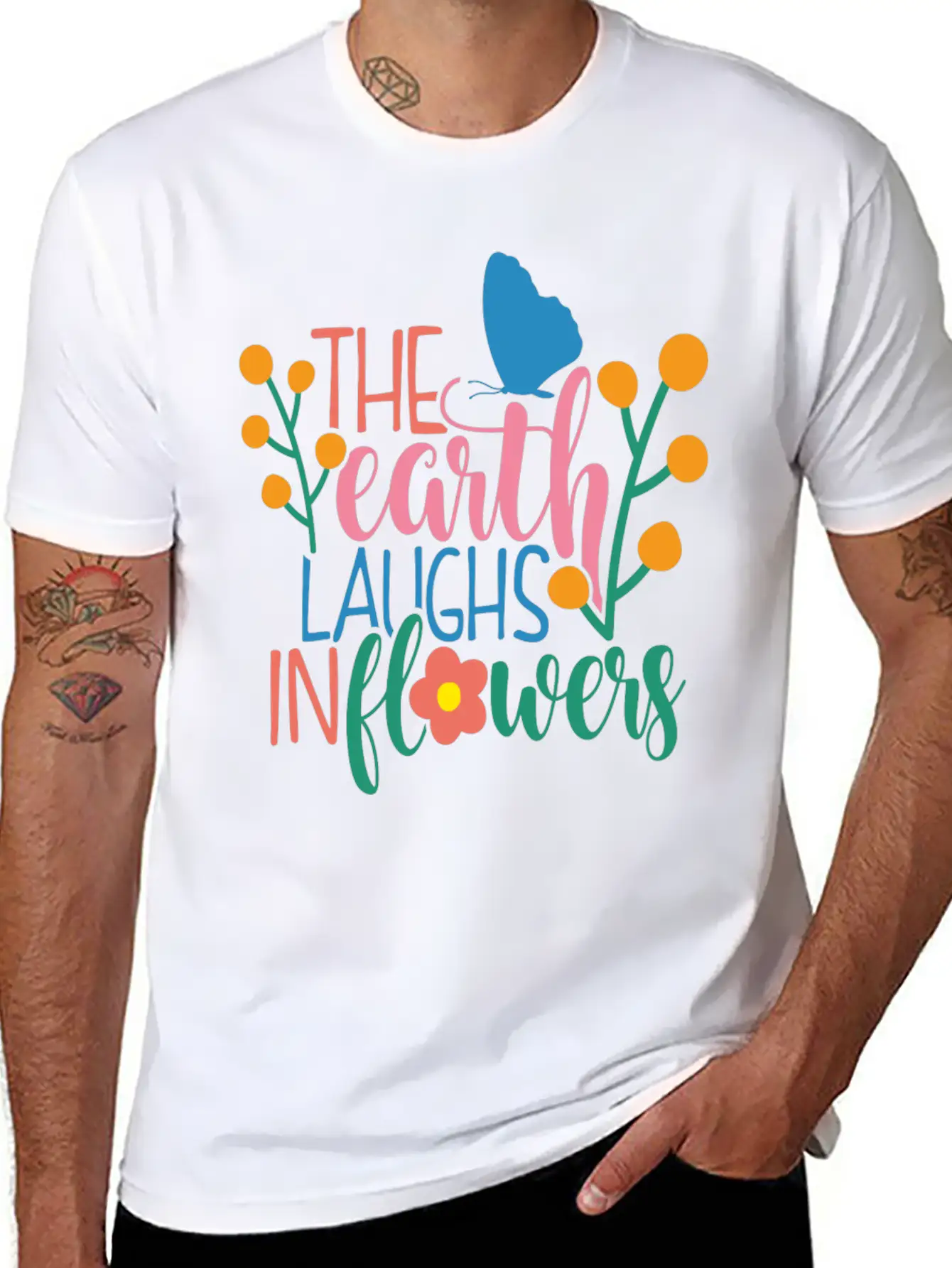 The Earth Laughs In Flowers Classic Fit Graphic Tee For Daily Comfort – Unisex Cotton Shirt