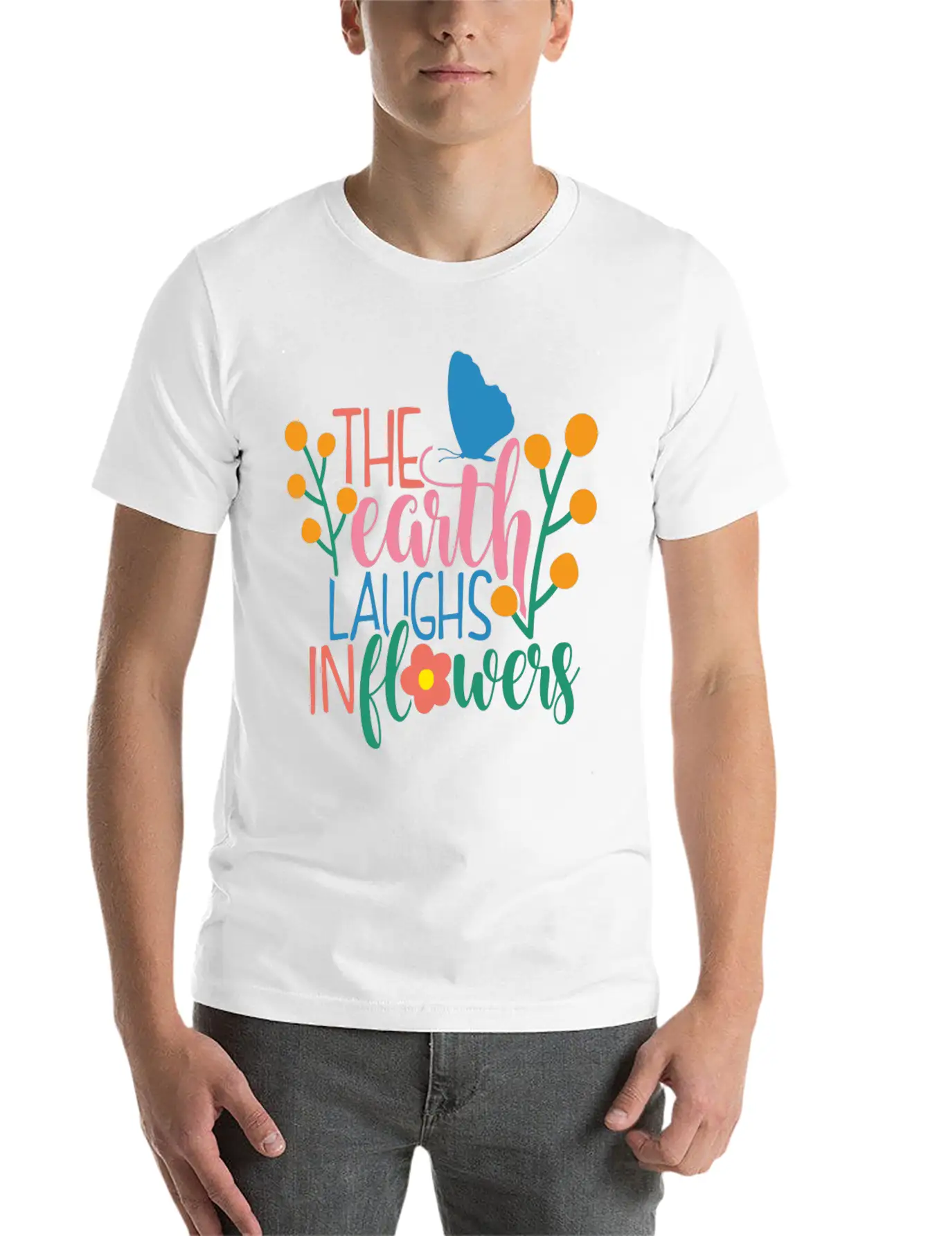 The Earth Laughs In Flowers Classic Fit Graphic Tee For Daily Comfort – Unisex Cotton Shirt