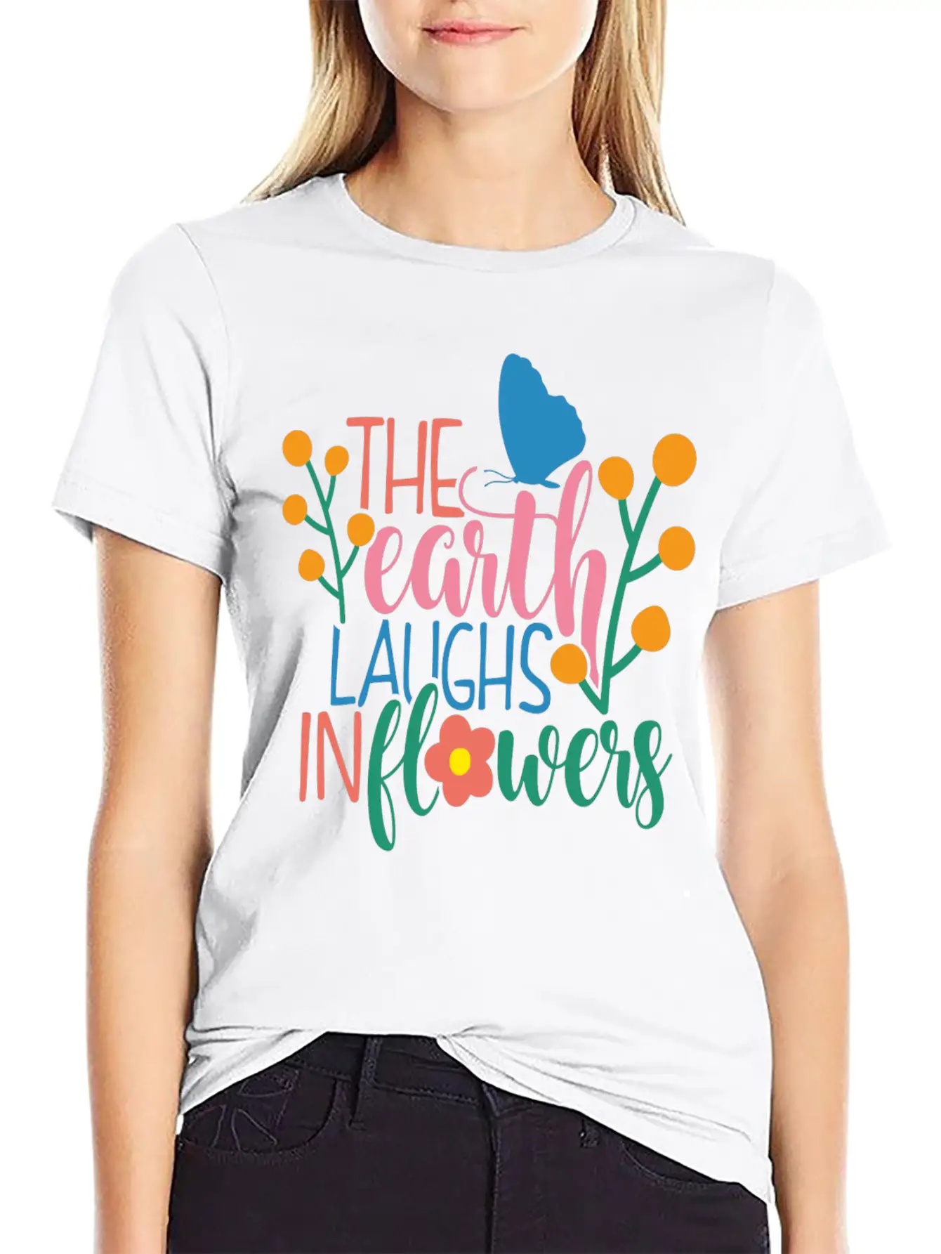 The Earth Laughs In Flowers Classic Fit Graphic Tee For Daily Comfort – Unisex Cotton Shirt
