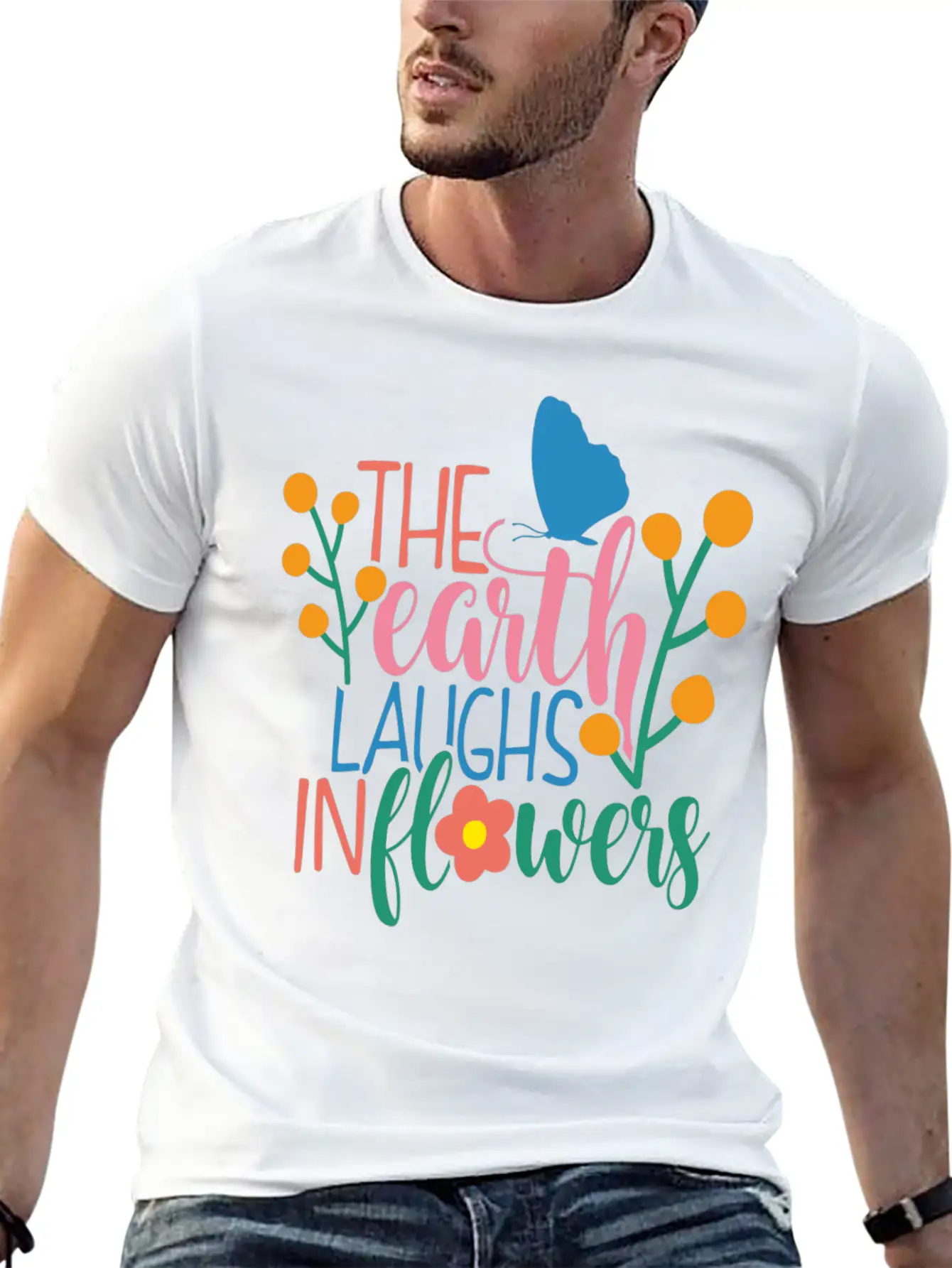 The Earth Laughs In Flowers Classic Fit Graphic Tee For Daily Comfort – Unisex Cotton Shirt