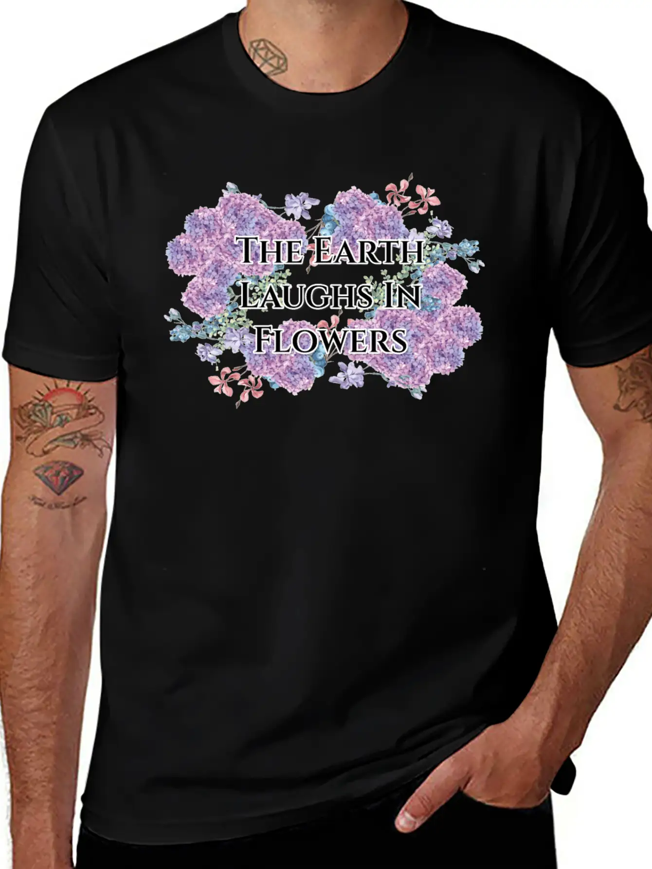 The Earth Laughs In Flowers Unisex Casual T-Shirt – Clean Design For Daily Comfort