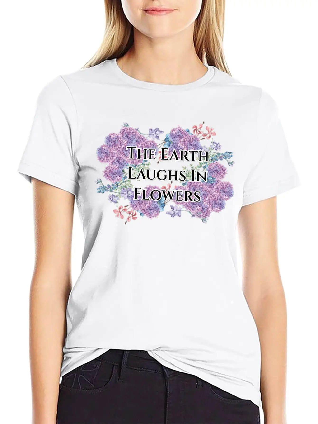 The Earth Laughs In Flowers Unisex Casual T-Shirt – Clean Design For Daily Comfort