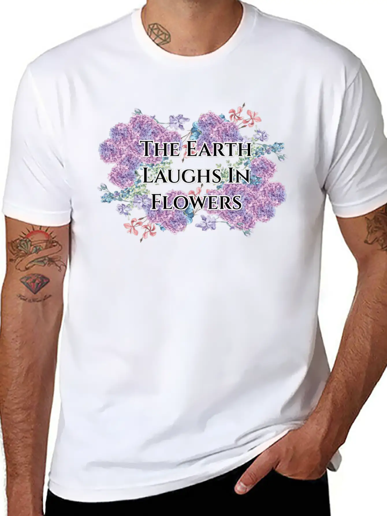 The Earth Laughs In Flowers Unisex Casual T-Shirt – Clean Design For Daily Comfort