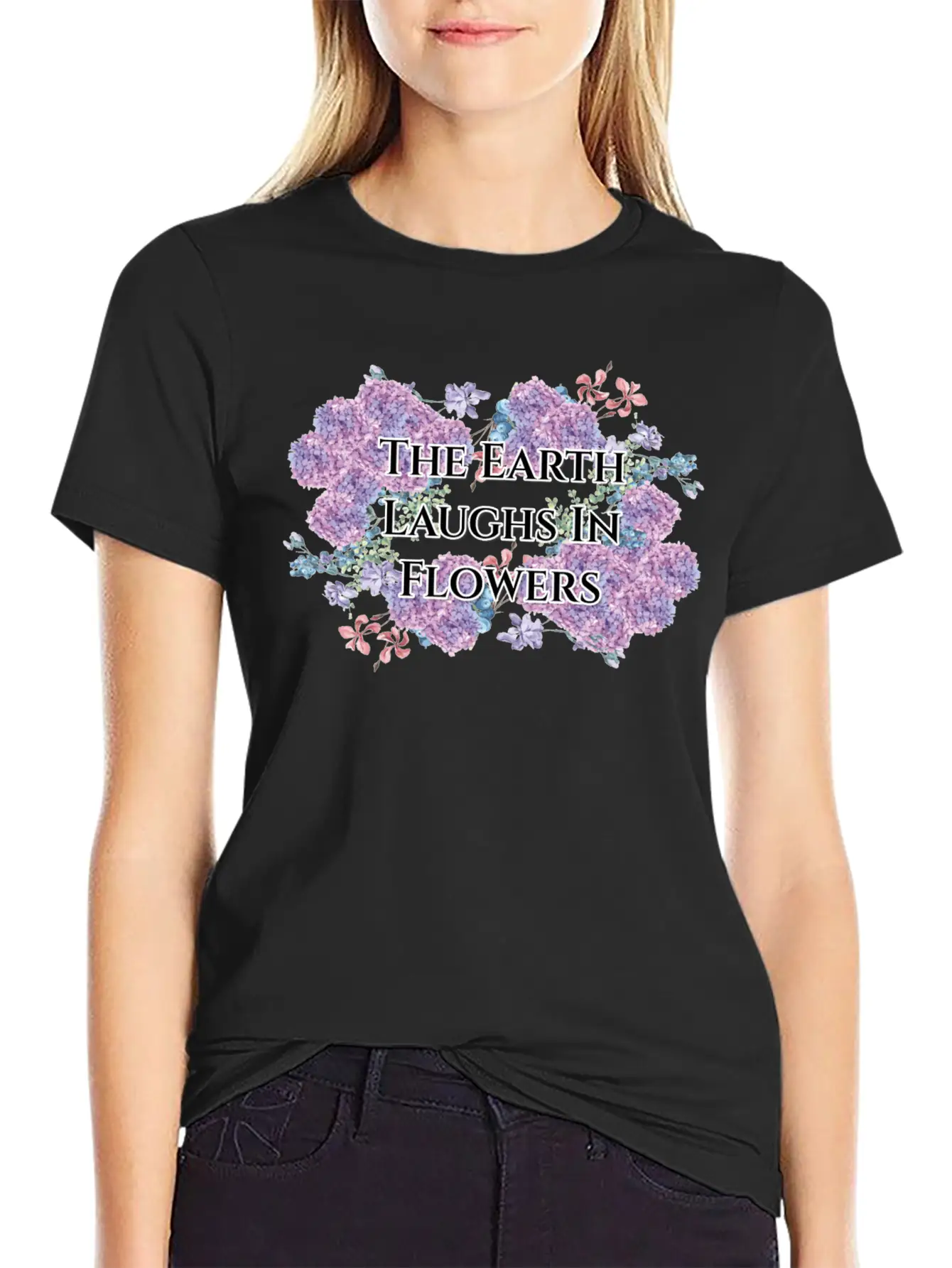 The Earth Laughs In Flowers Unisex Casual T-Shirt – Clean Design For Daily Comfort