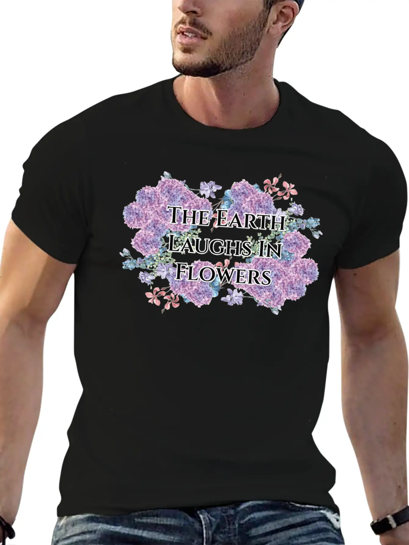The Earth Laughs In Flowers Unisex Casual T-Shirt – Clean Design For Daily Comfort