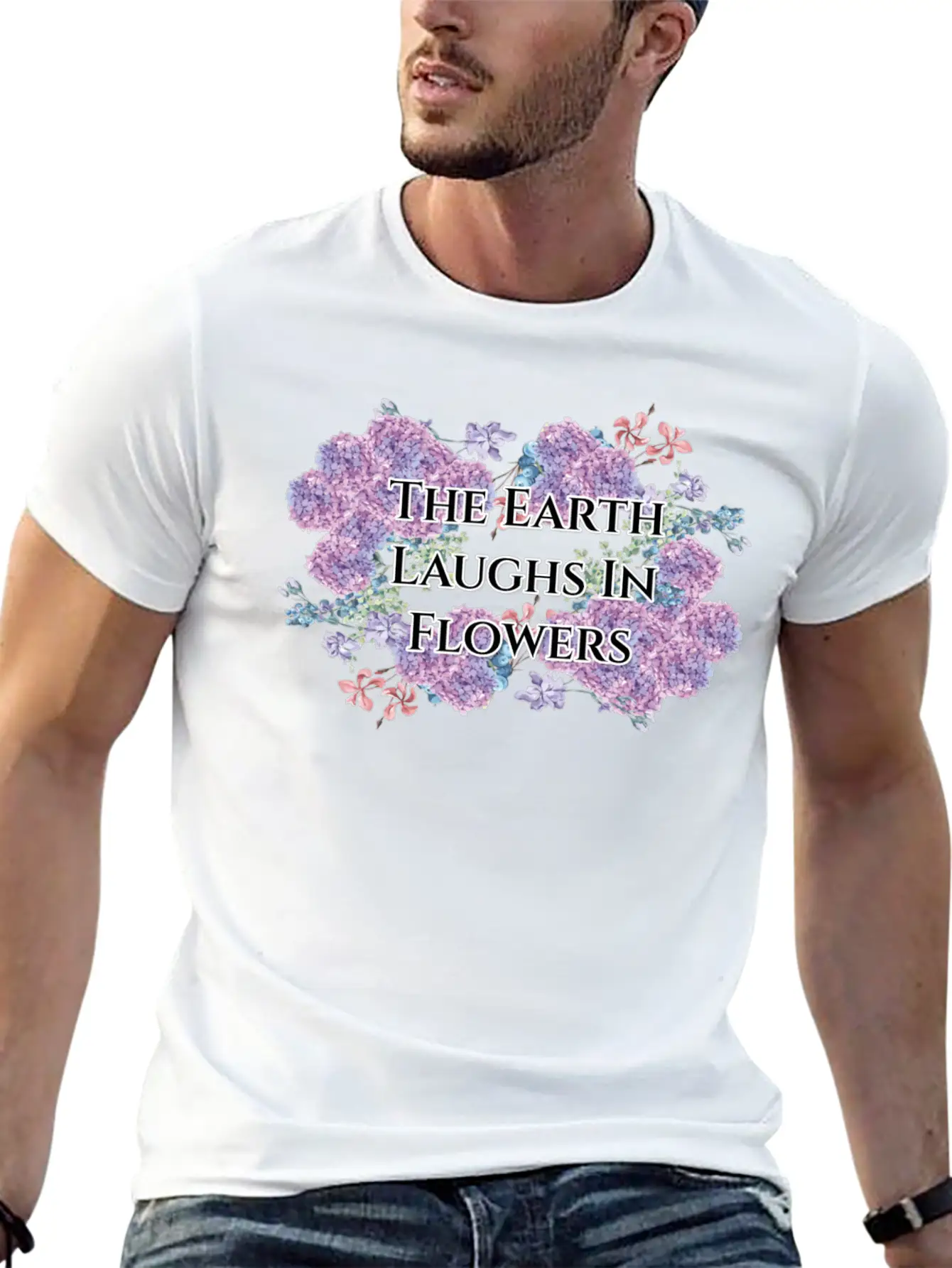 The Earth Laughs In Flowers Unisex Casual T-Shirt – Clean Design For Daily Comfort