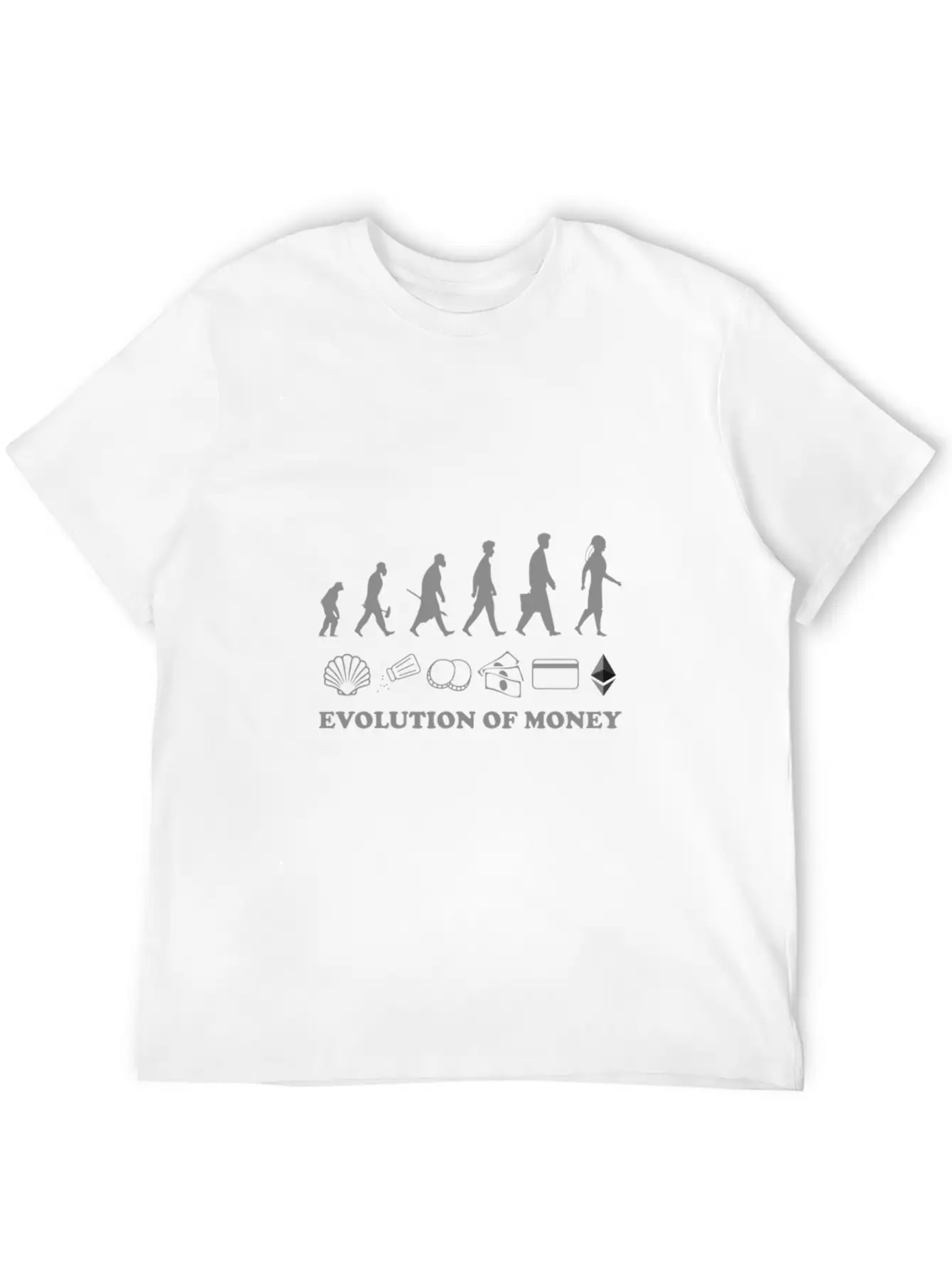 The Evolution Of Money ETH Crypto Stylish Everyday T-Shirt – Unisex Basic Cotton Tee