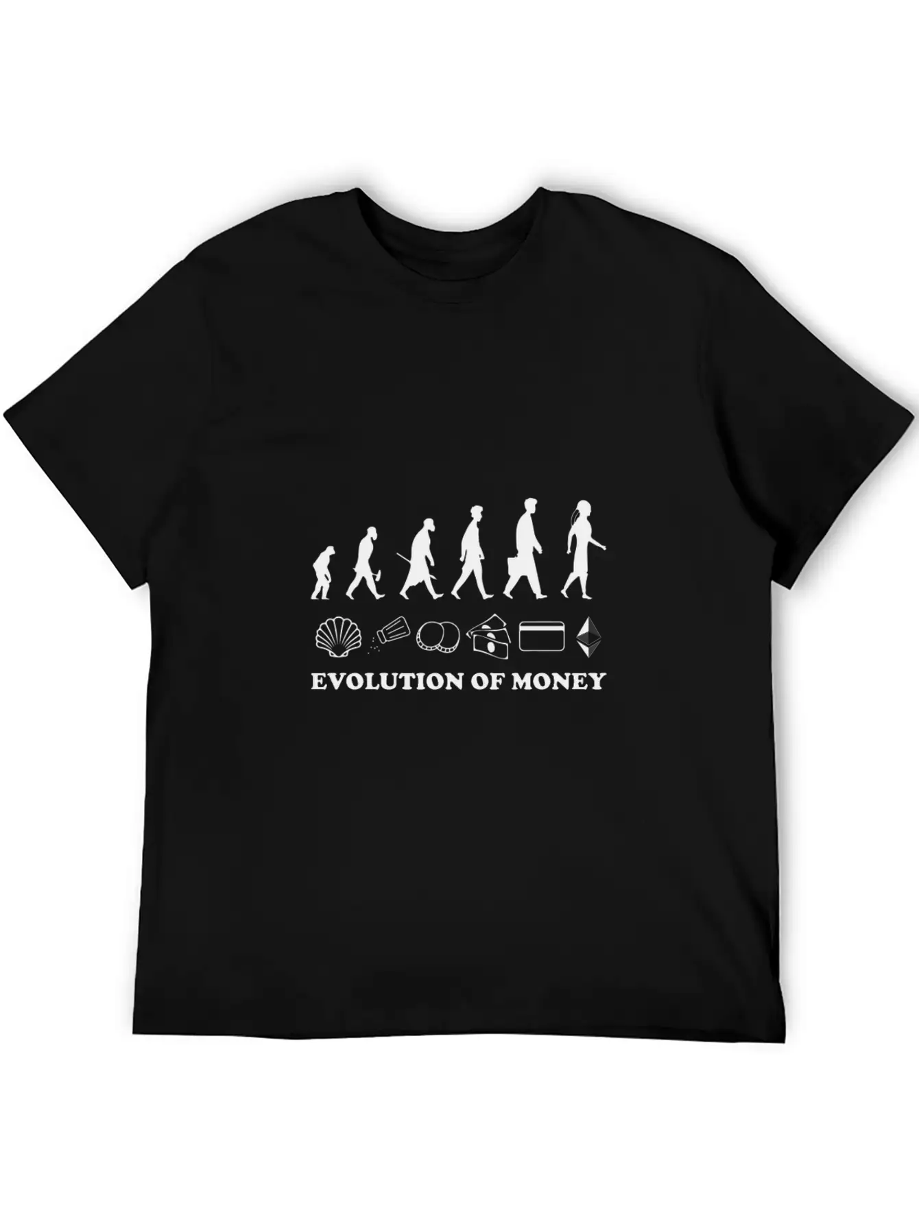 The Evolution Of Money ETH Crypto Stylish Everyday T-Shirt – Unisex Basic Cotton Tee
