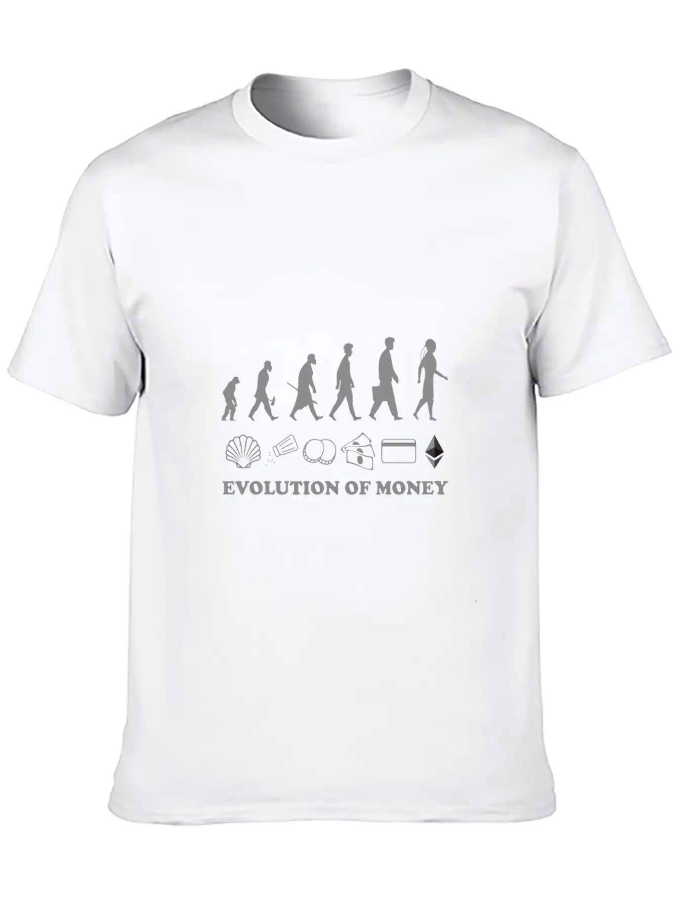 The Evolution Of Money ETH Crypto Stylish Everyday T-Shirt – Unisex Basic Cotton Tee