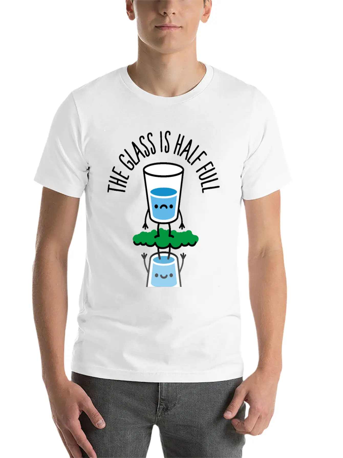The Glass Is Half Full Psychology Psychologist Classic Fit Graphic Tee For Daily Comfort – Unisex Cotton Shirt