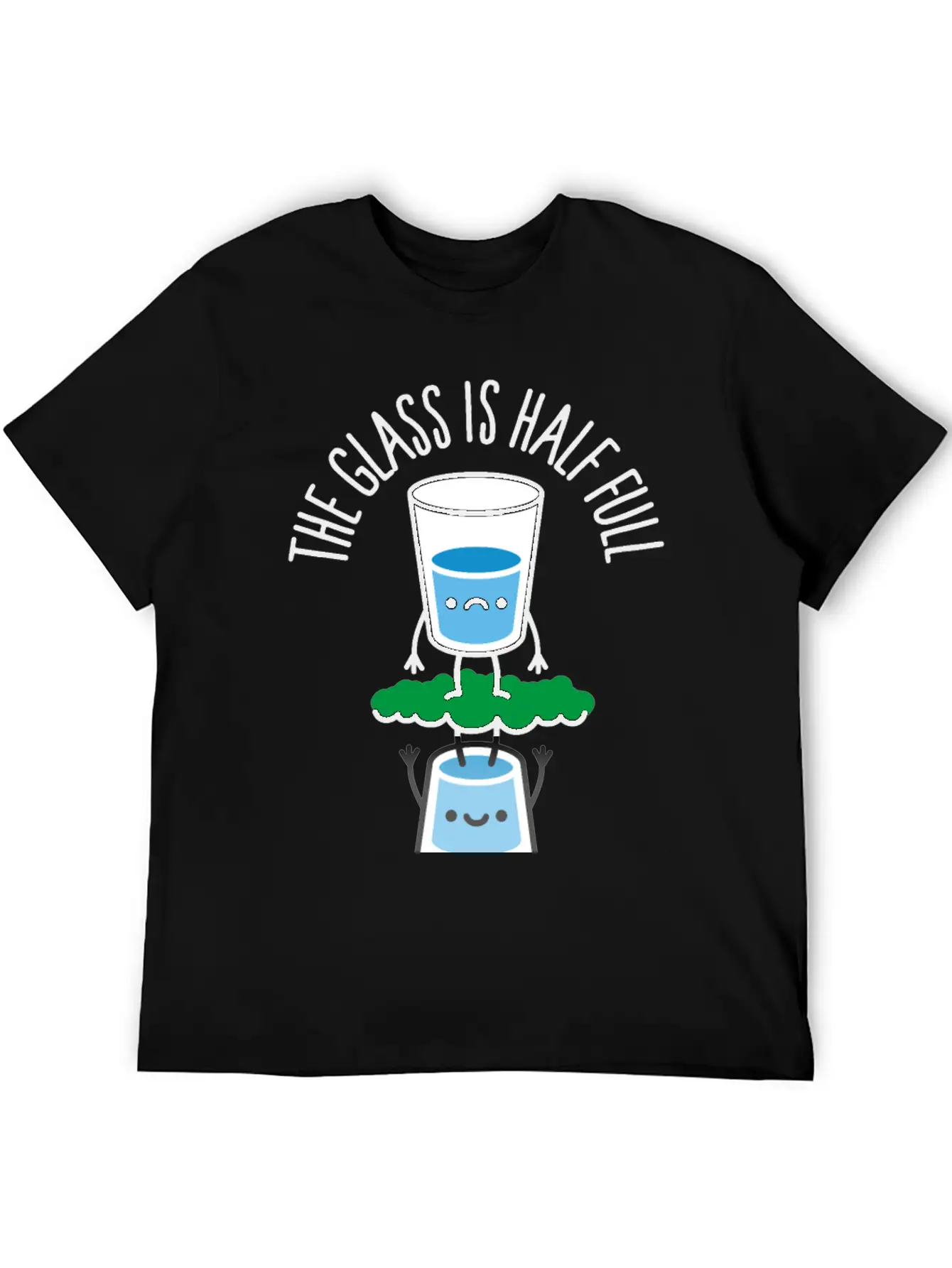 The Glass Is Half Full Psychology Psychologist Unisex Casual T-Shirt – Clean Design For Daily Comfort