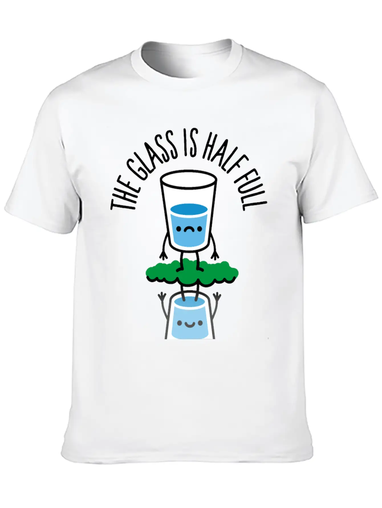 The Glass Is Half Full Psychology Psychologist Unisex Casual T-Shirt – Clean Design For Daily Comfort