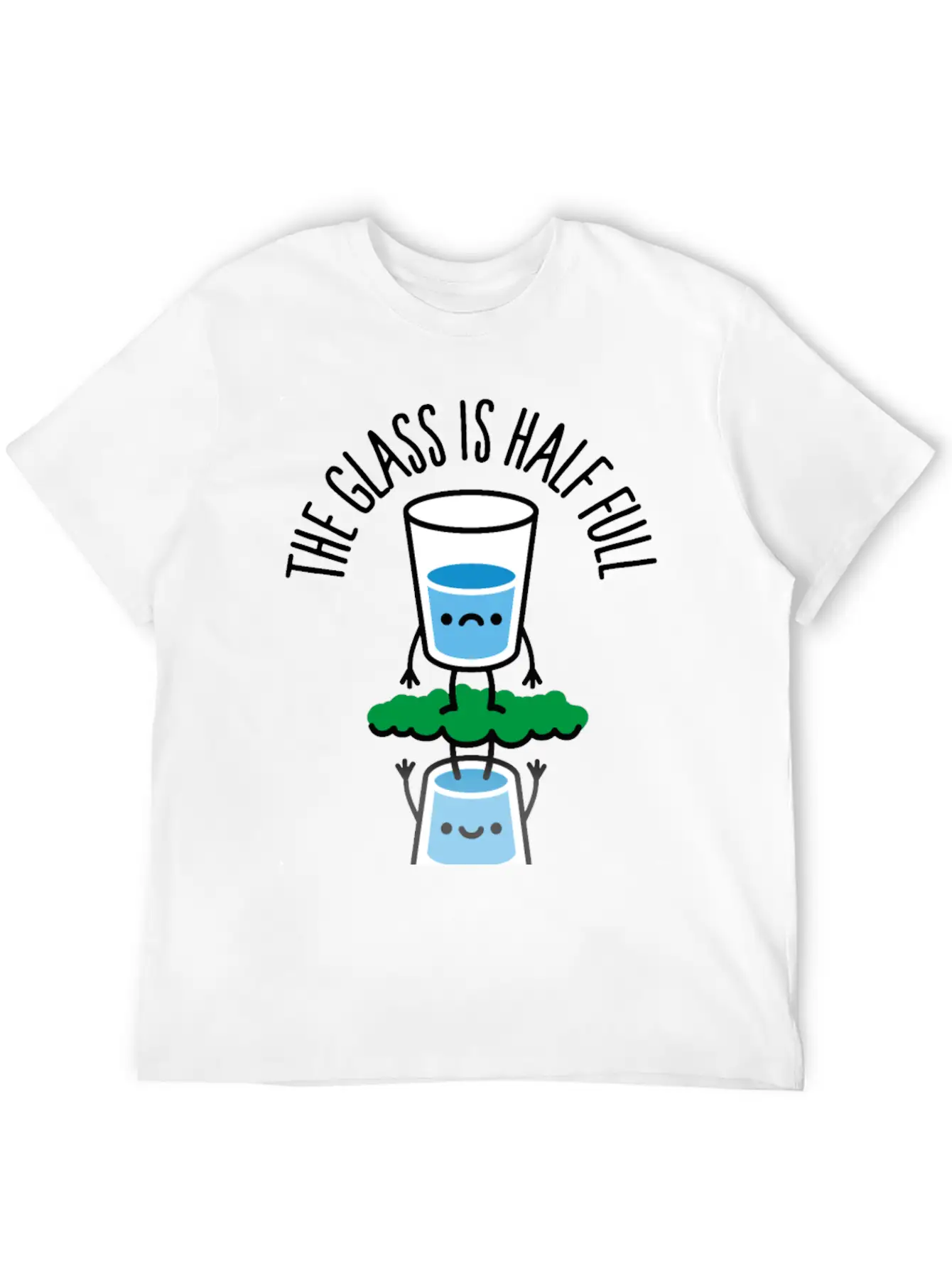 The Glass Is Half Full Psychology Psychologist Unisex Casual T-Shirt – Clean Design For Daily Comfort
