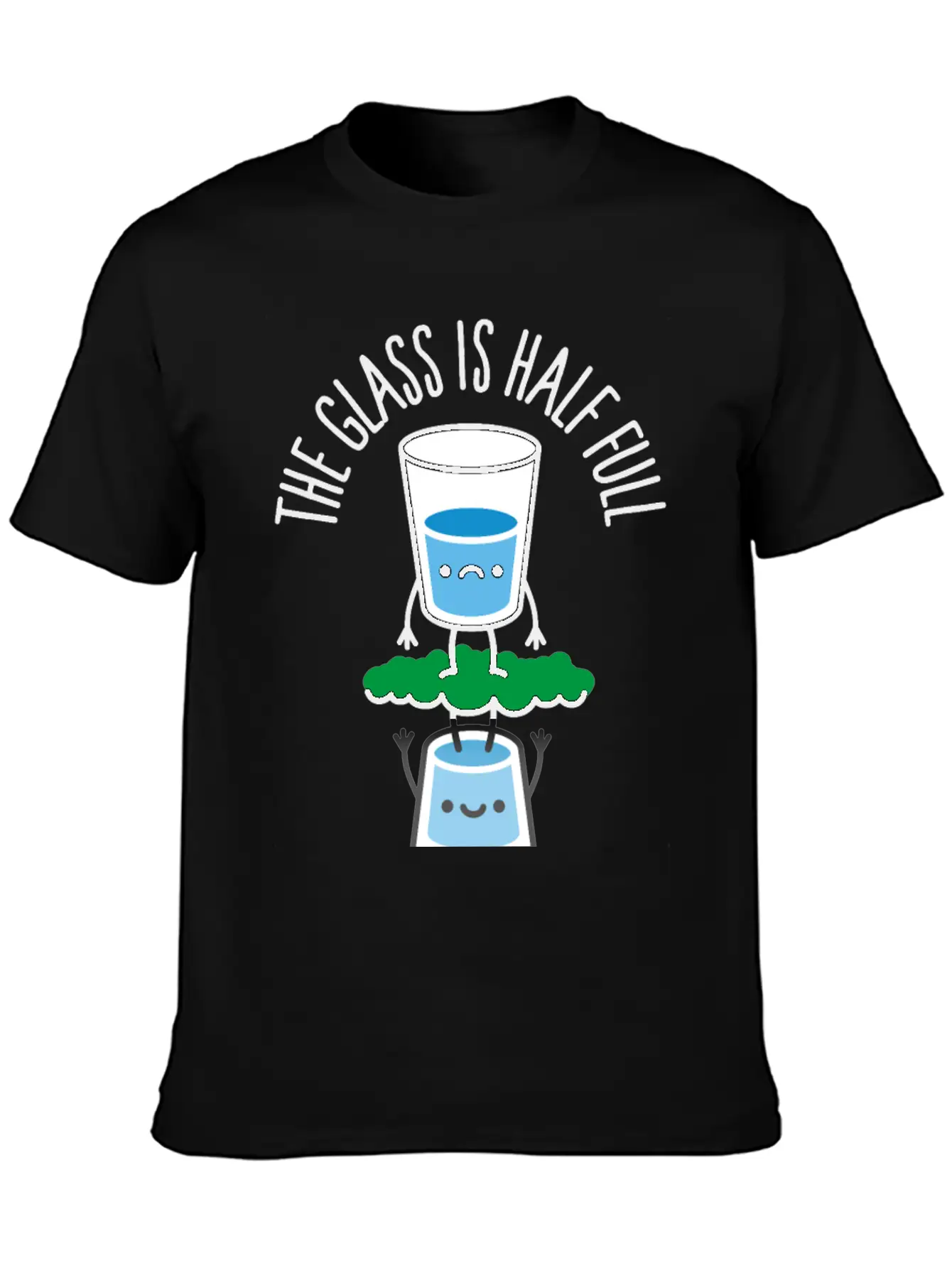 The Glass Is Half Full Psychology Psychologist Unisex Casual T-Shirt – Clean Design For Daily Comfort
