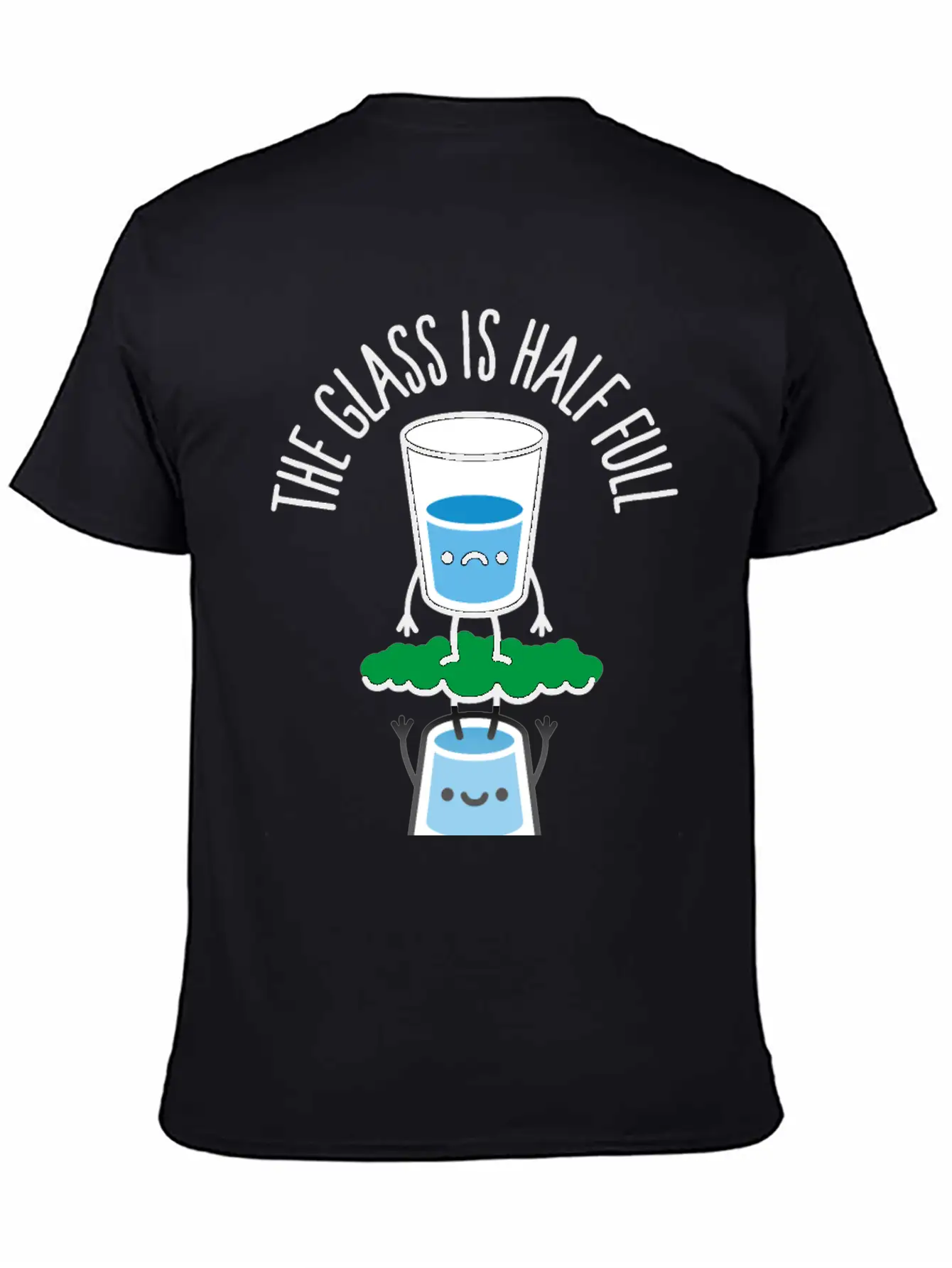 The Glass Is Half Full Psychology Psychologist Unisex Casual T-Shirt – Clean Design For Daily Comfort