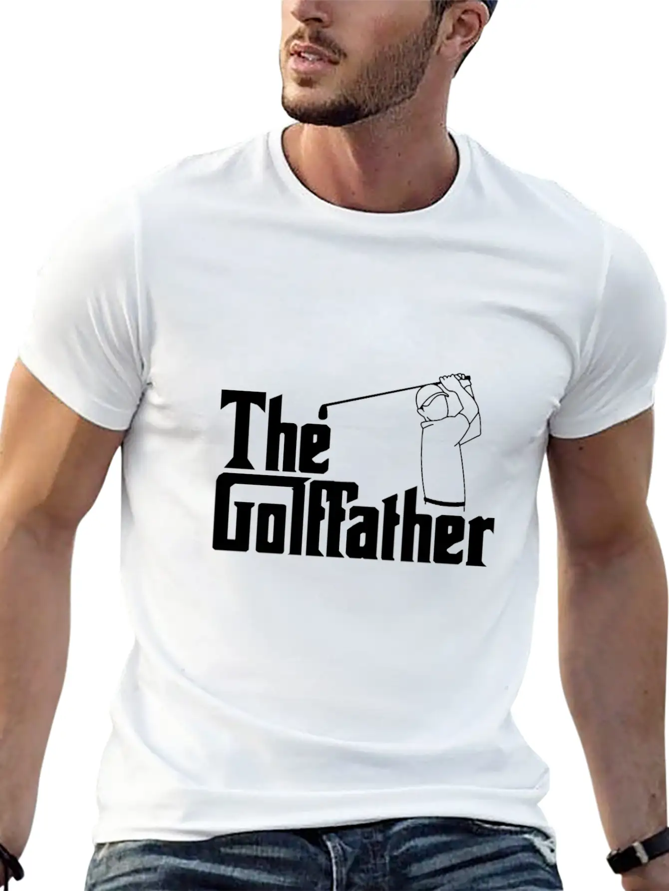 The Golf Father The Golffather Golfer Shirt Basic Graphic T-Shirt – Daily Comfort In Soft Cotton