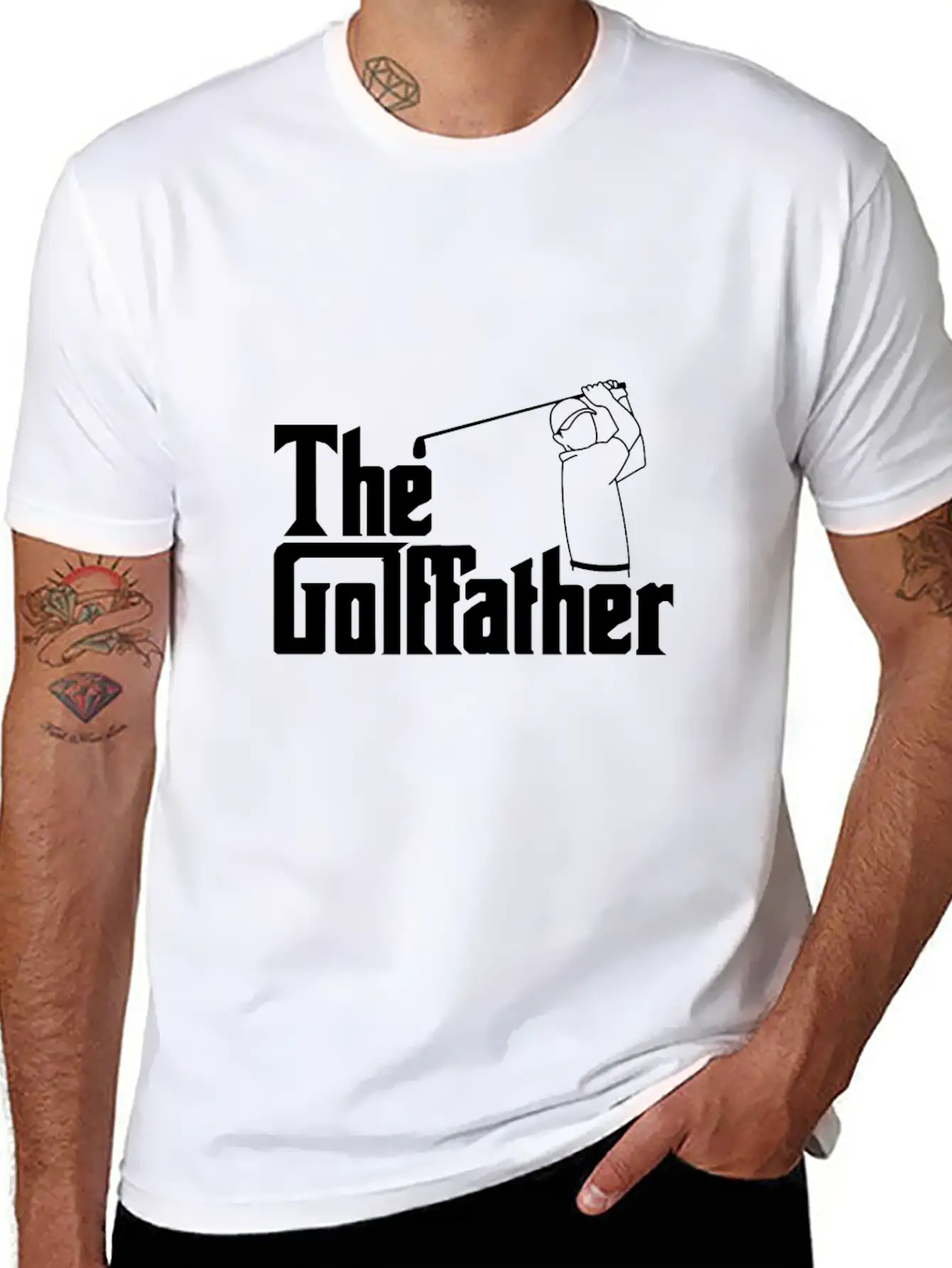 The Golf Father The Golffather Golfer Shirt Basic Graphic T-Shirt – Daily Comfort In Soft Cotton