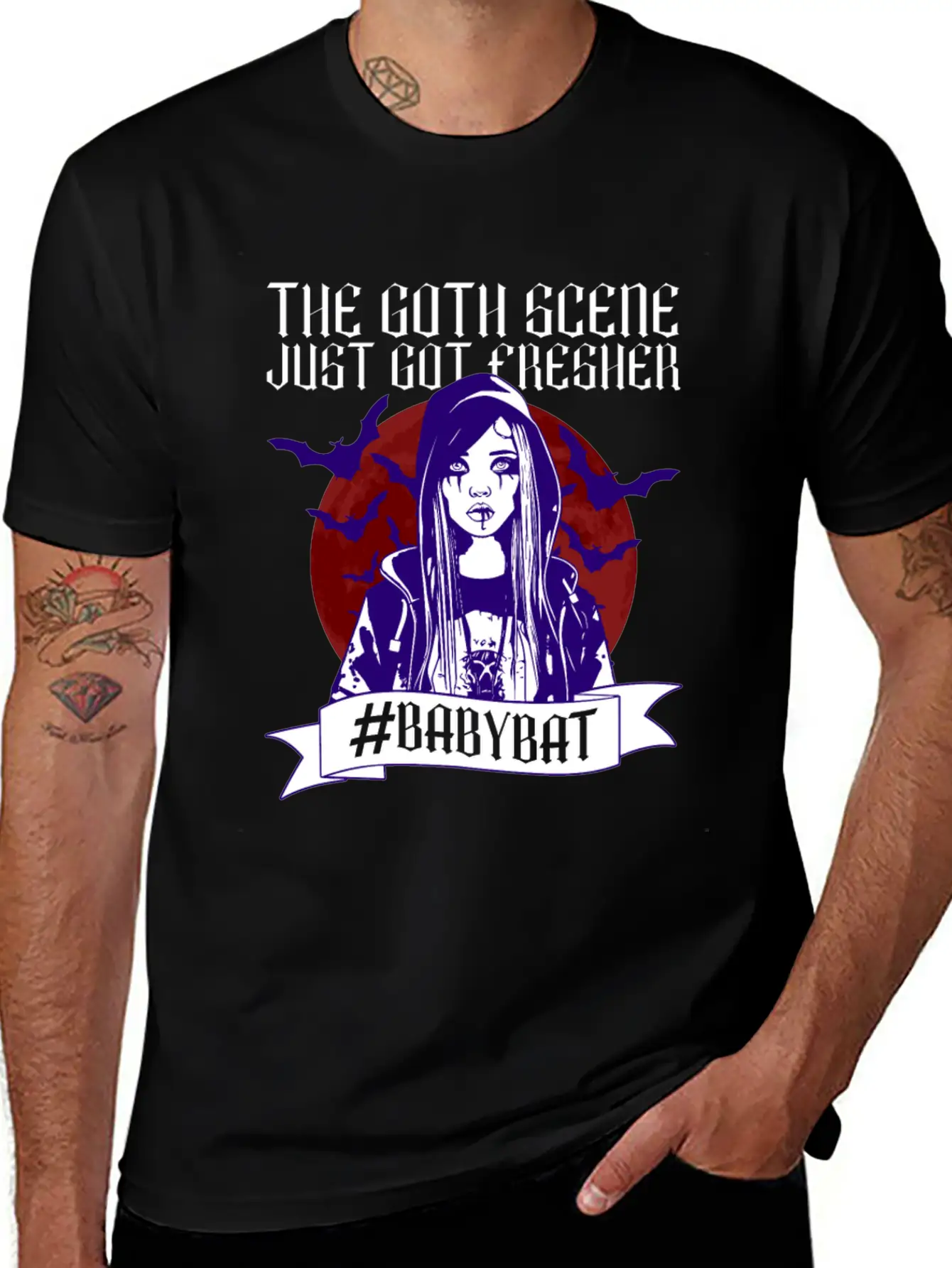 The Goth Scene Just Got Fresher #Babybat - Baby Lightweight Cotton T-Shirt – Daily Comfort Graphic Shirt
