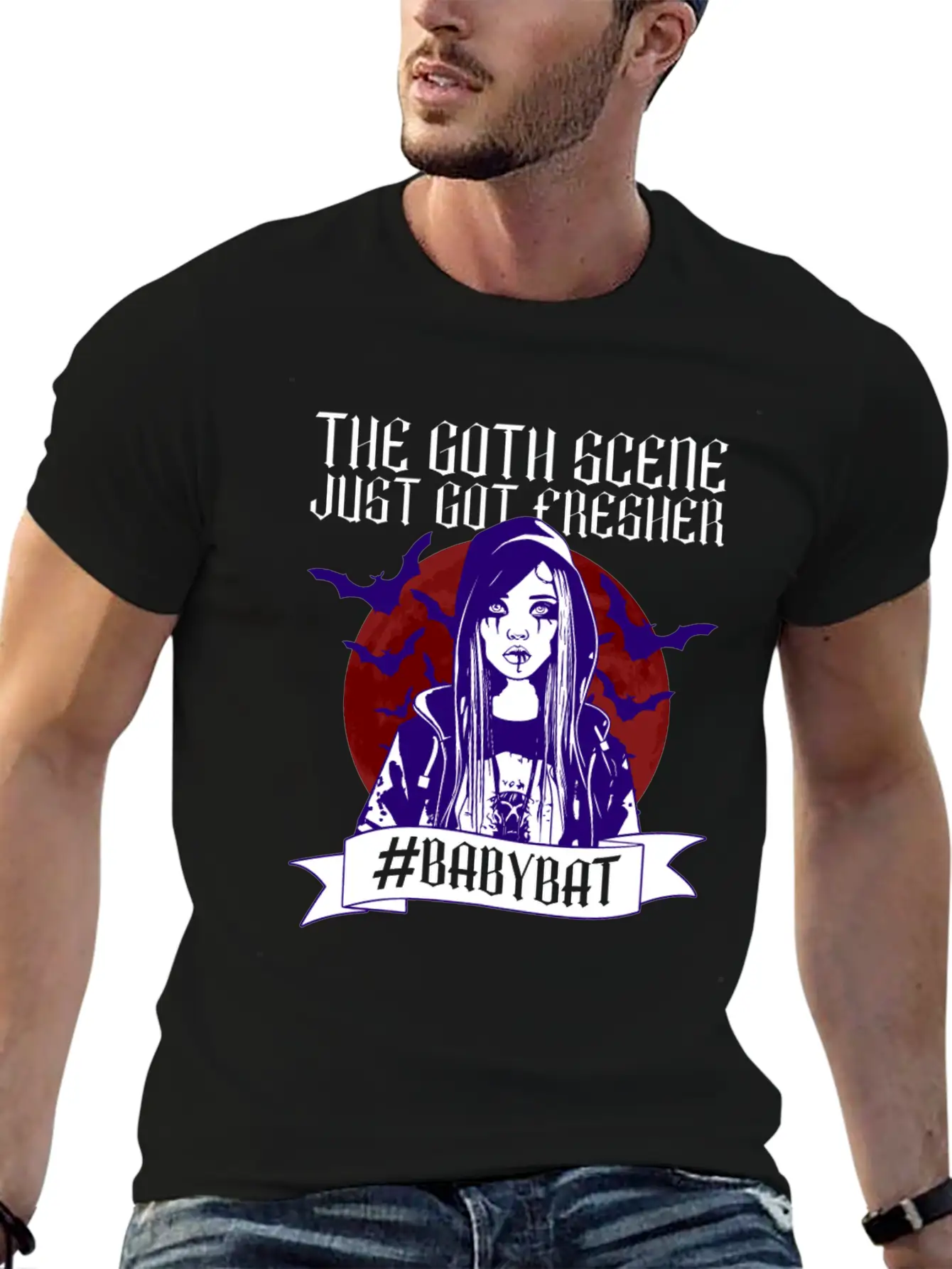 The Goth Scene Just Got Fresher #Babybat - Baby Lightweight Cotton T-Shirt – Daily Comfort Graphic Shirt