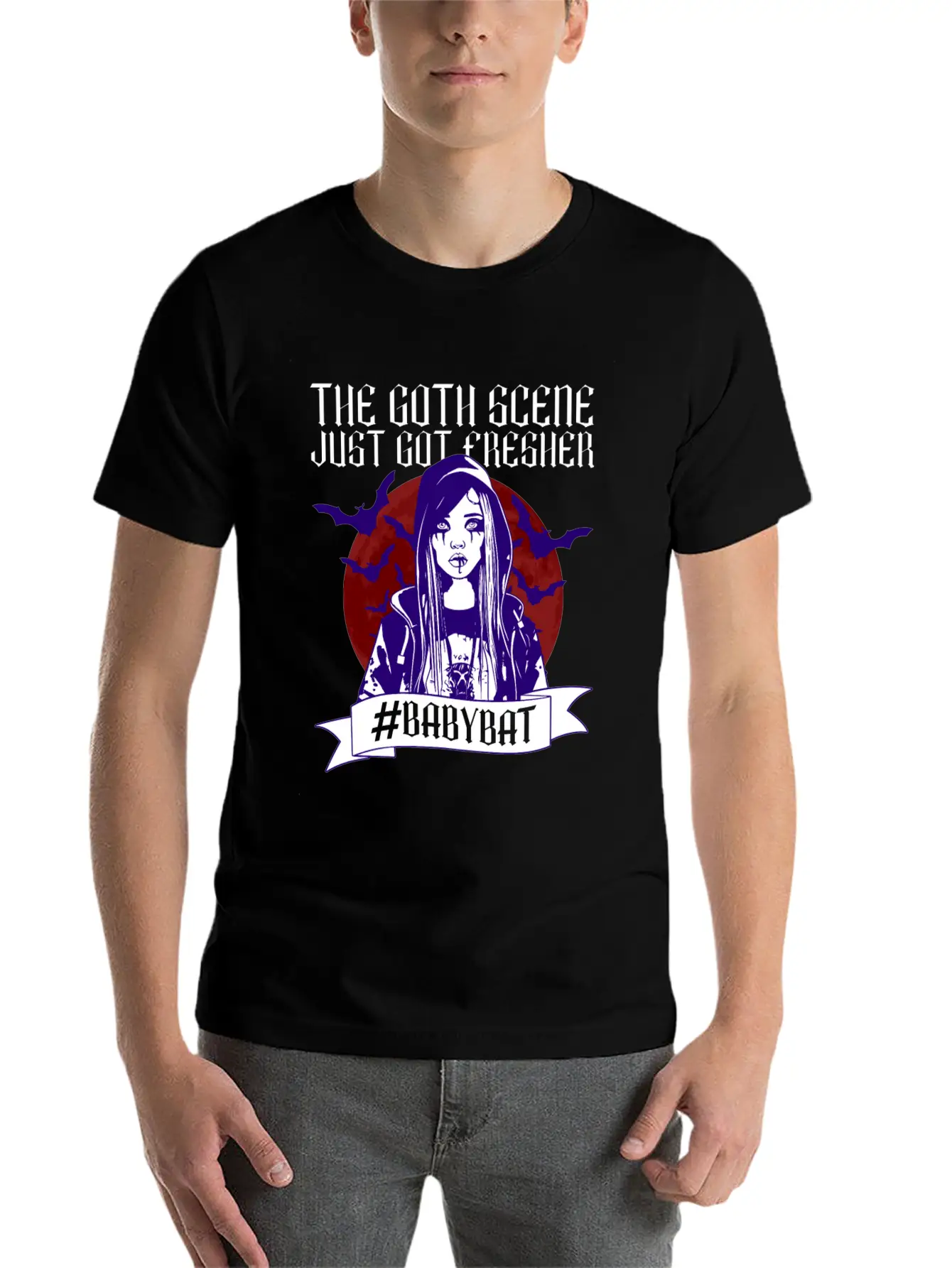 The Goth Scene Just Got Fresher #Babybat - Baby Lightweight Cotton T-Shirt – Daily Comfort Graphic Shirt