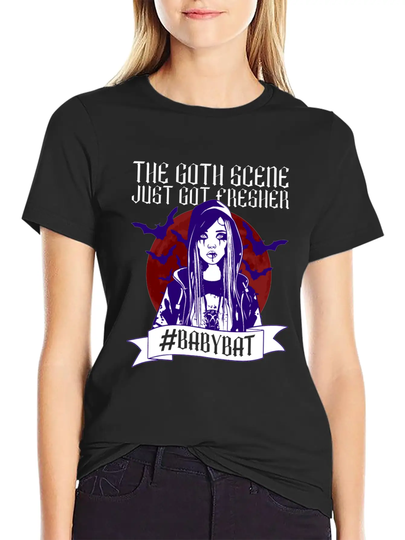 The Goth Scene Just Got Fresher #Babybat - Baby Lightweight Cotton T-Shirt – Daily Comfort Graphic Shirt