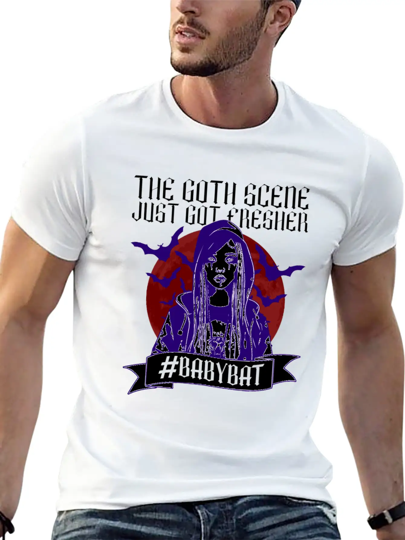 The Goth Scene Just Got Fresher #Babybat - Baby Lightweight Cotton T-Shirt – Daily Comfort Graphic Shirt