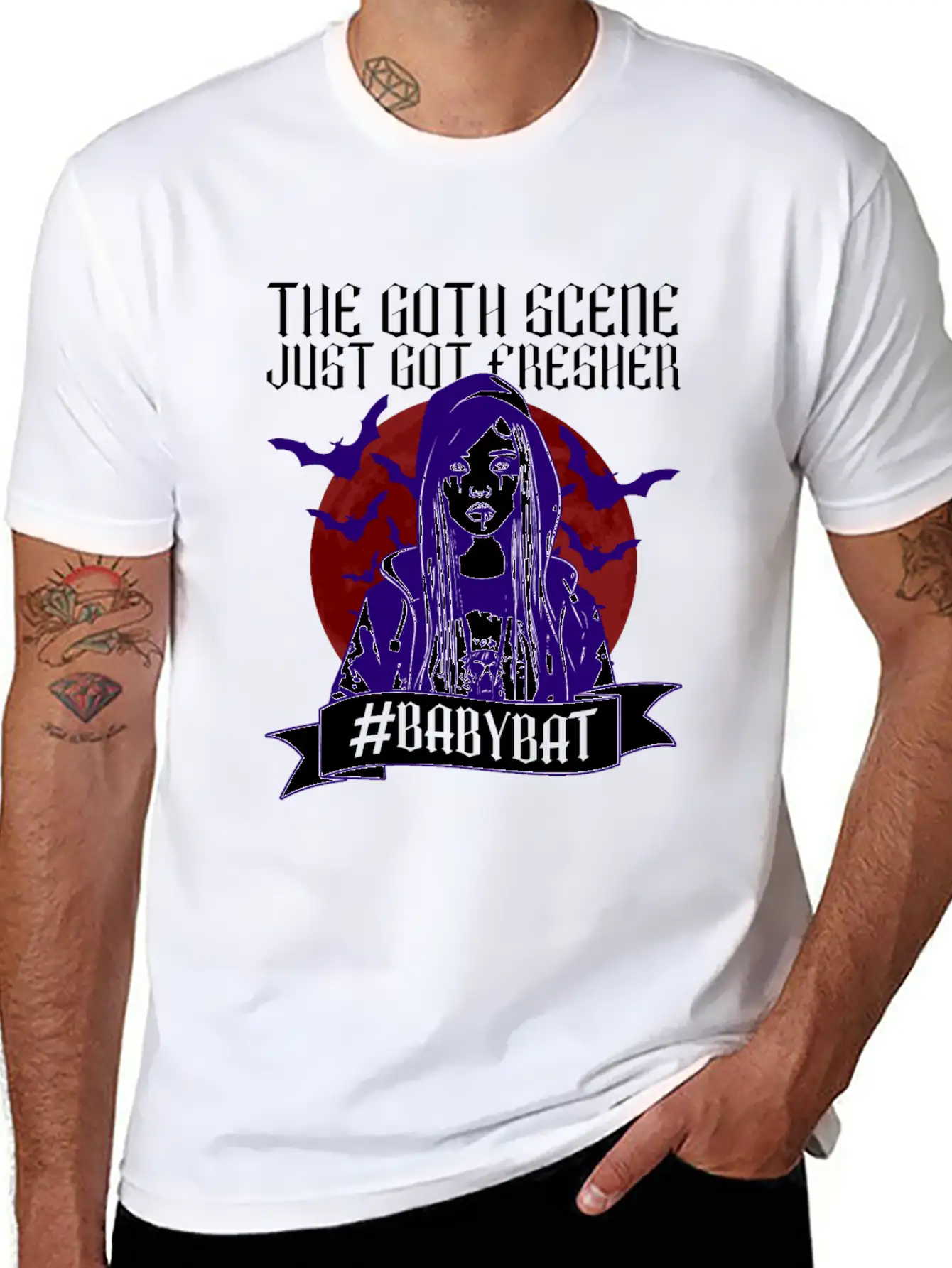 The Goth Scene Just Got Fresher #Babybat - Baby Lightweight Cotton T-Shirt – Daily Comfort Graphic Shirt