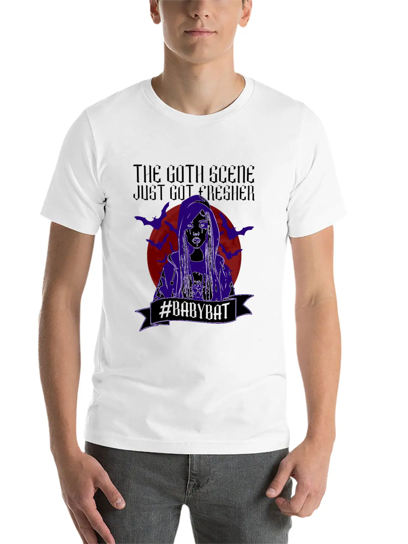 The Goth Scene Just Got Fresher #Babybat - Baby Lightweight Cotton T-Shirt – Daily Comfort Graphic Shirt