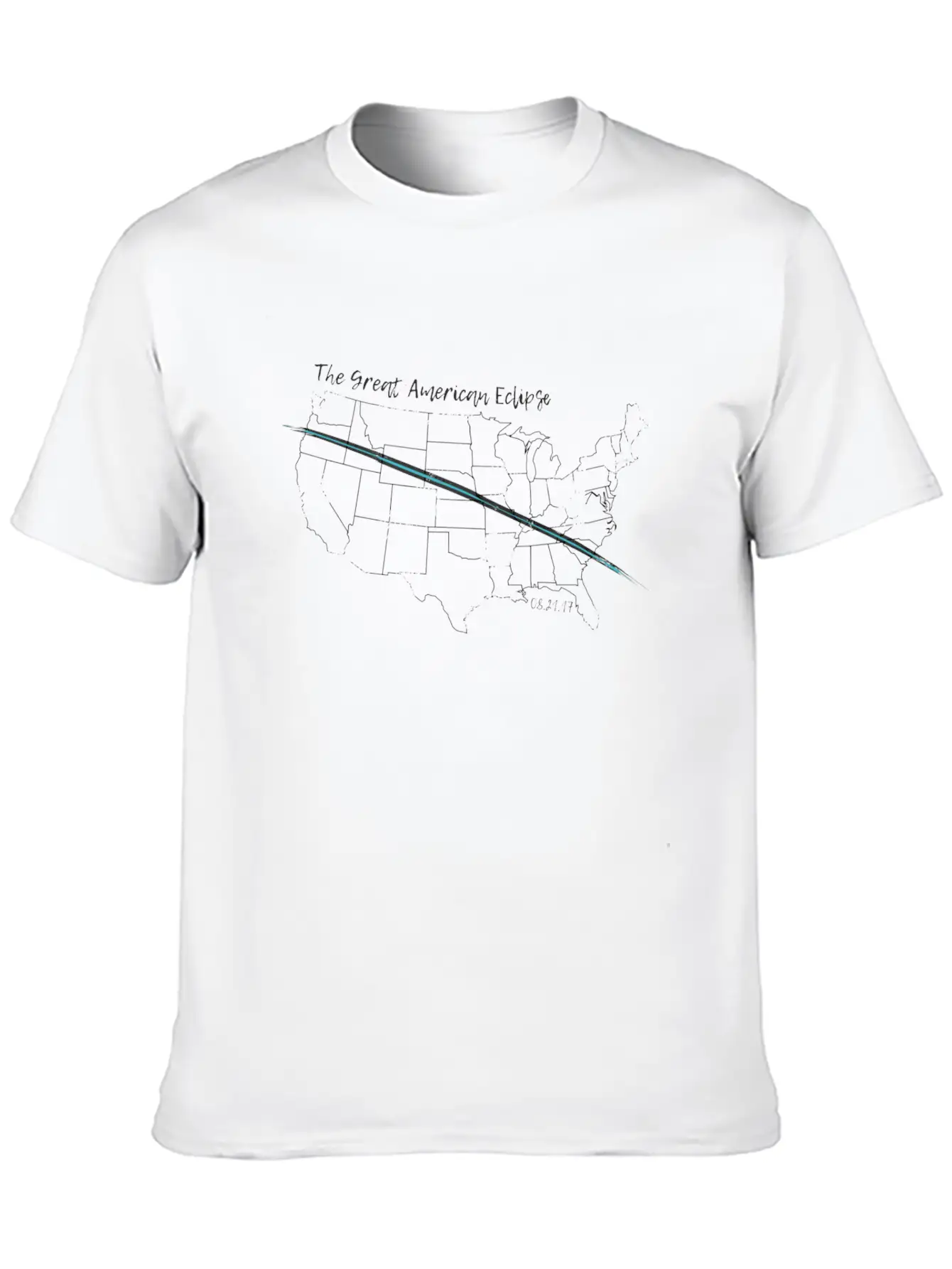 The Great American Eclipse Totality Map Stylish Everyday T-Shirt – Unisex Basic Cotton Tee