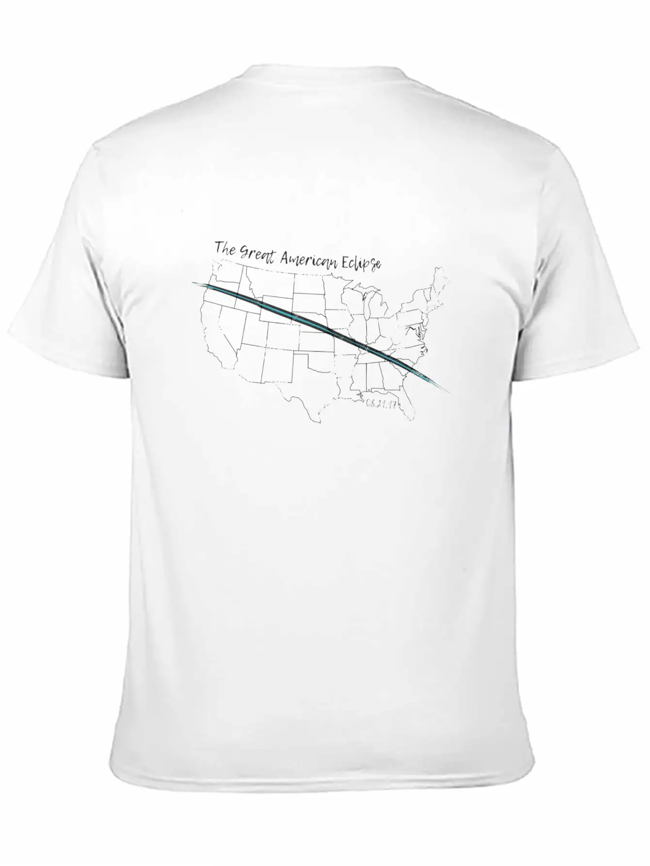 The Great American Eclipse Totality Map Stylish Everyday T-Shirt – Unisex Basic Cotton Tee