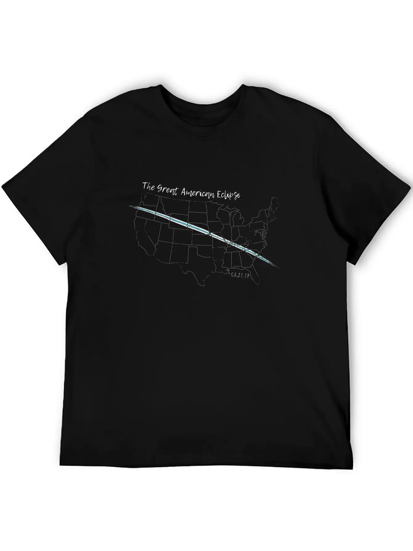 The Great American Eclipse Totality Map Stylish Everyday T-Shirt – Unisex Basic Cotton Tee