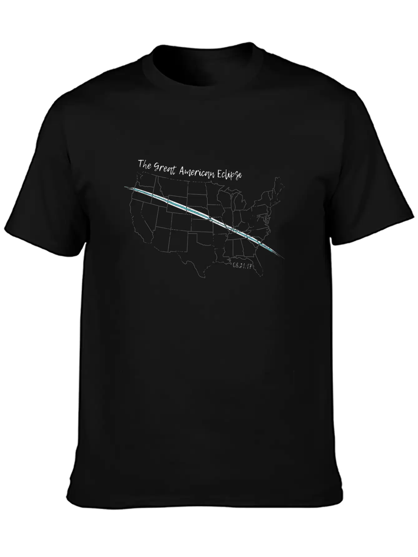The Great American Eclipse Totality Map Stylish Everyday T-Shirt – Unisex Basic Cotton Tee