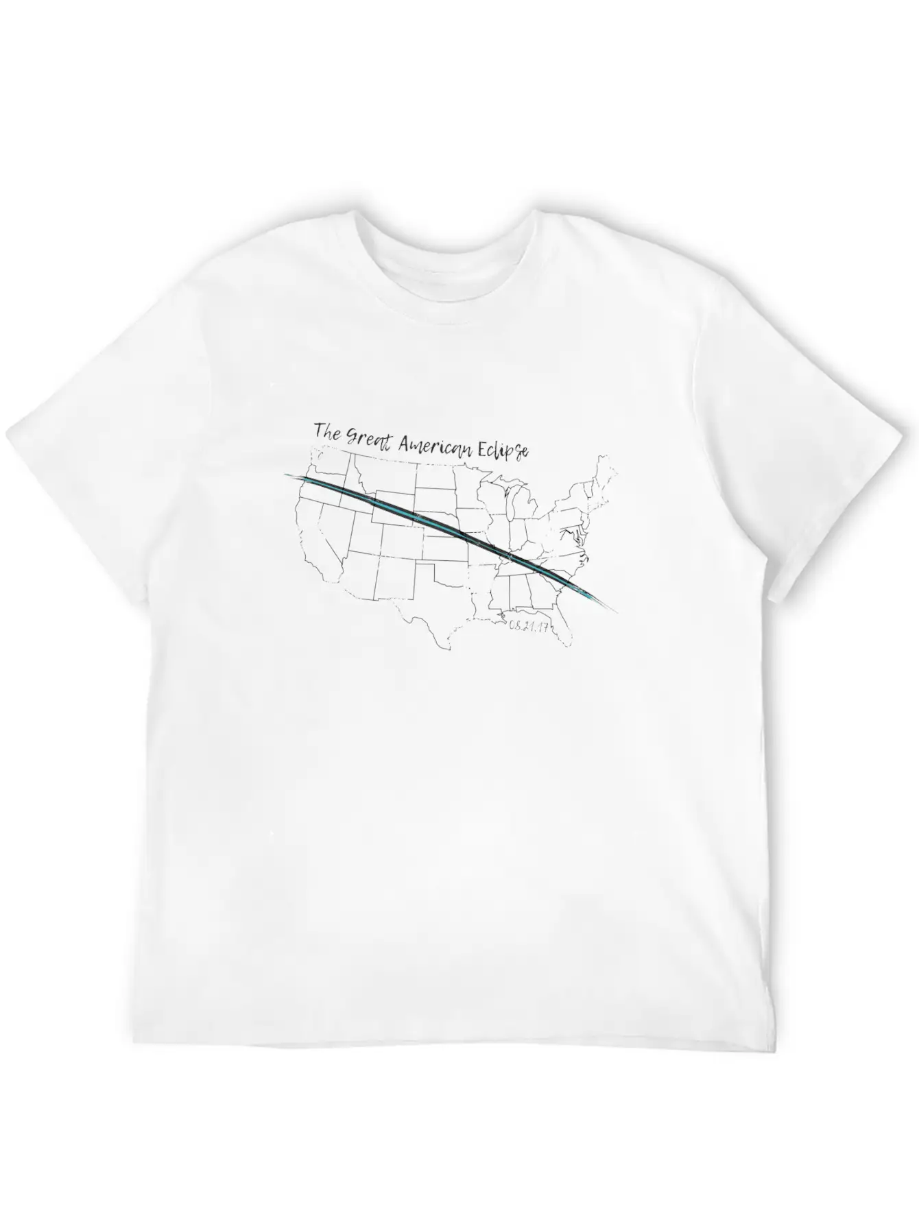 The Great American Eclipse Totality Map Stylish Everyday T-Shirt – Unisex Basic Cotton Tee