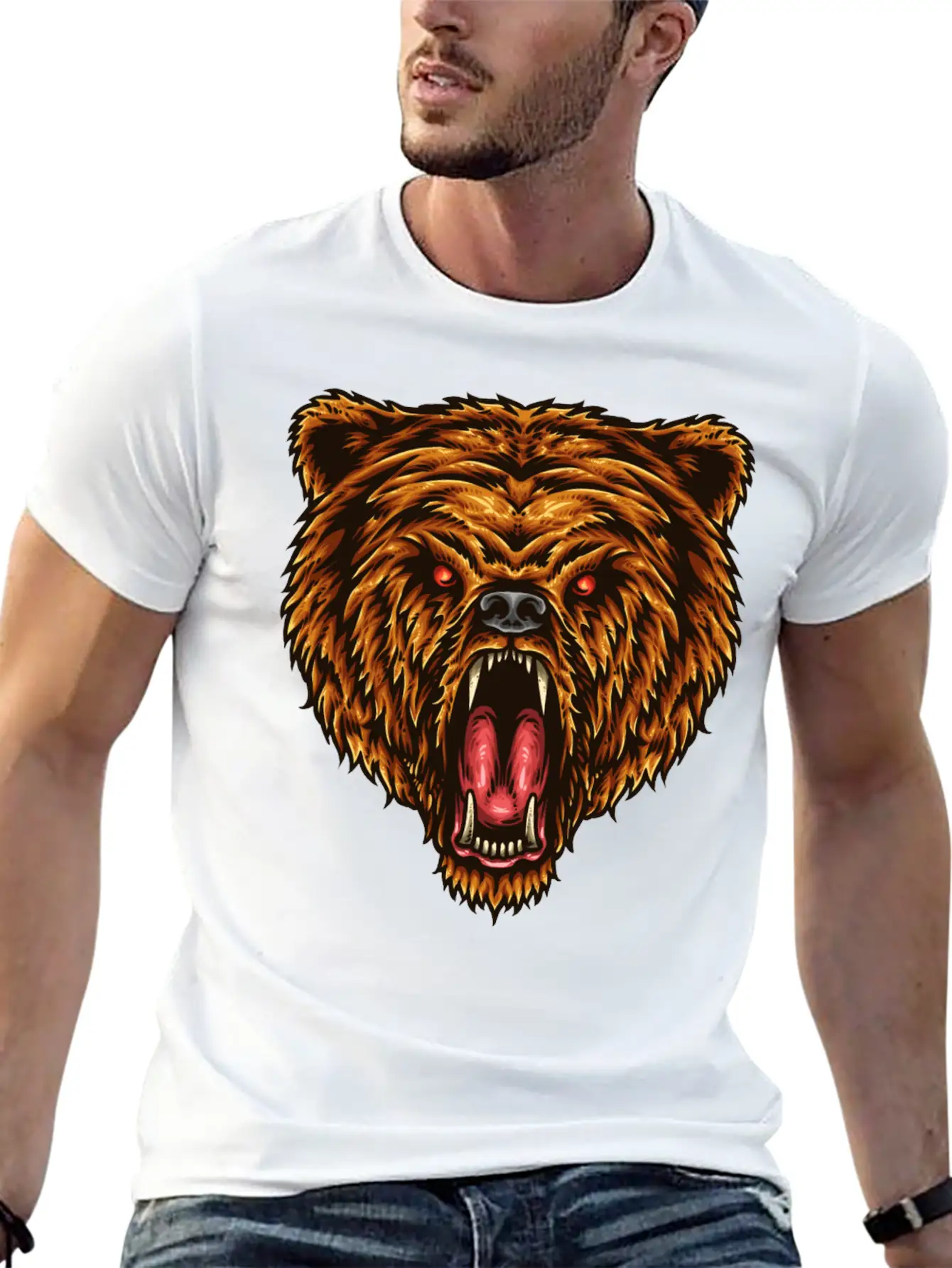 The Great Power Of Bear T-Shirts, Apparels & Decor Comfortable Minimalist Graphic Tee – Summer Style Essential