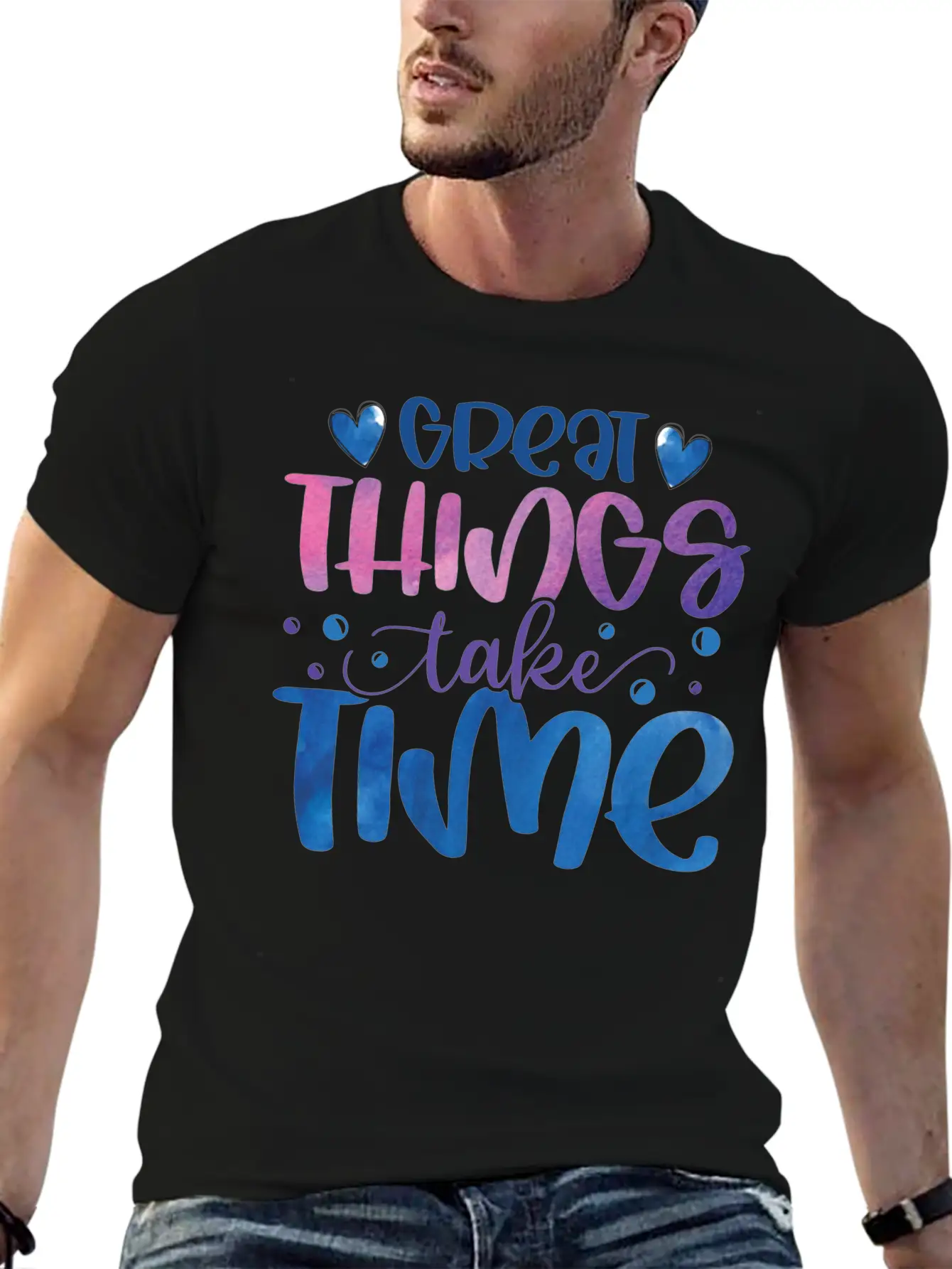 The Great Things Always Take Time Relaxed Everyday Tee – Lightweight And Durable Cotton