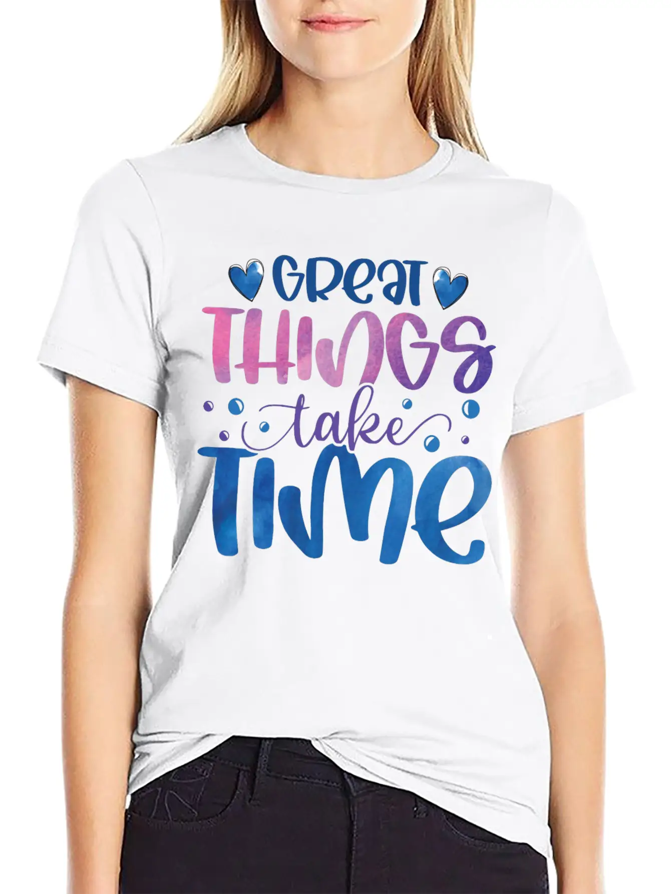 The Great Things Always Take Time Relaxed Everyday Tee – Lightweight And Durable Cotton
