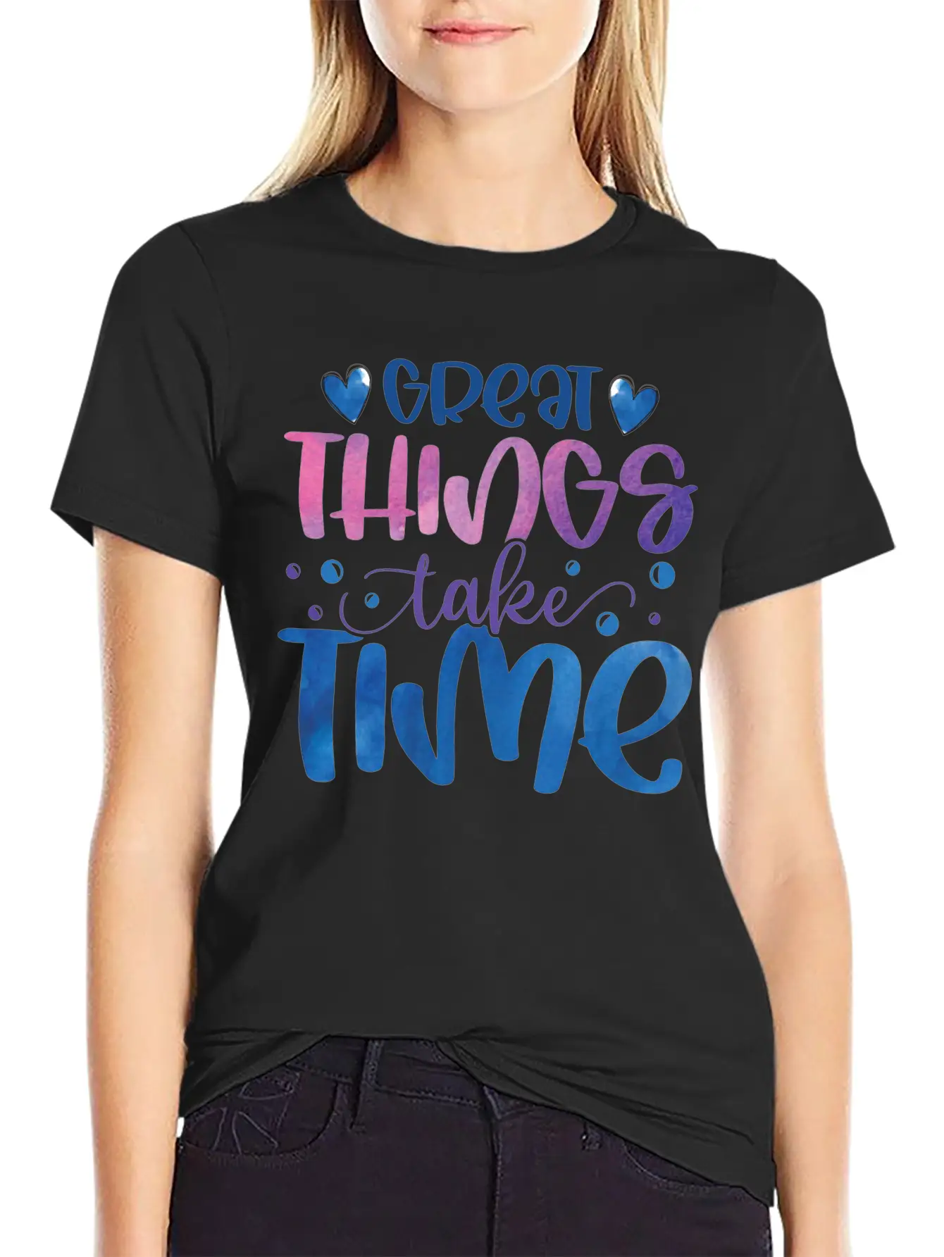 The Great Things Always Take Time Relaxed Everyday Tee – Lightweight And Durable Cotton