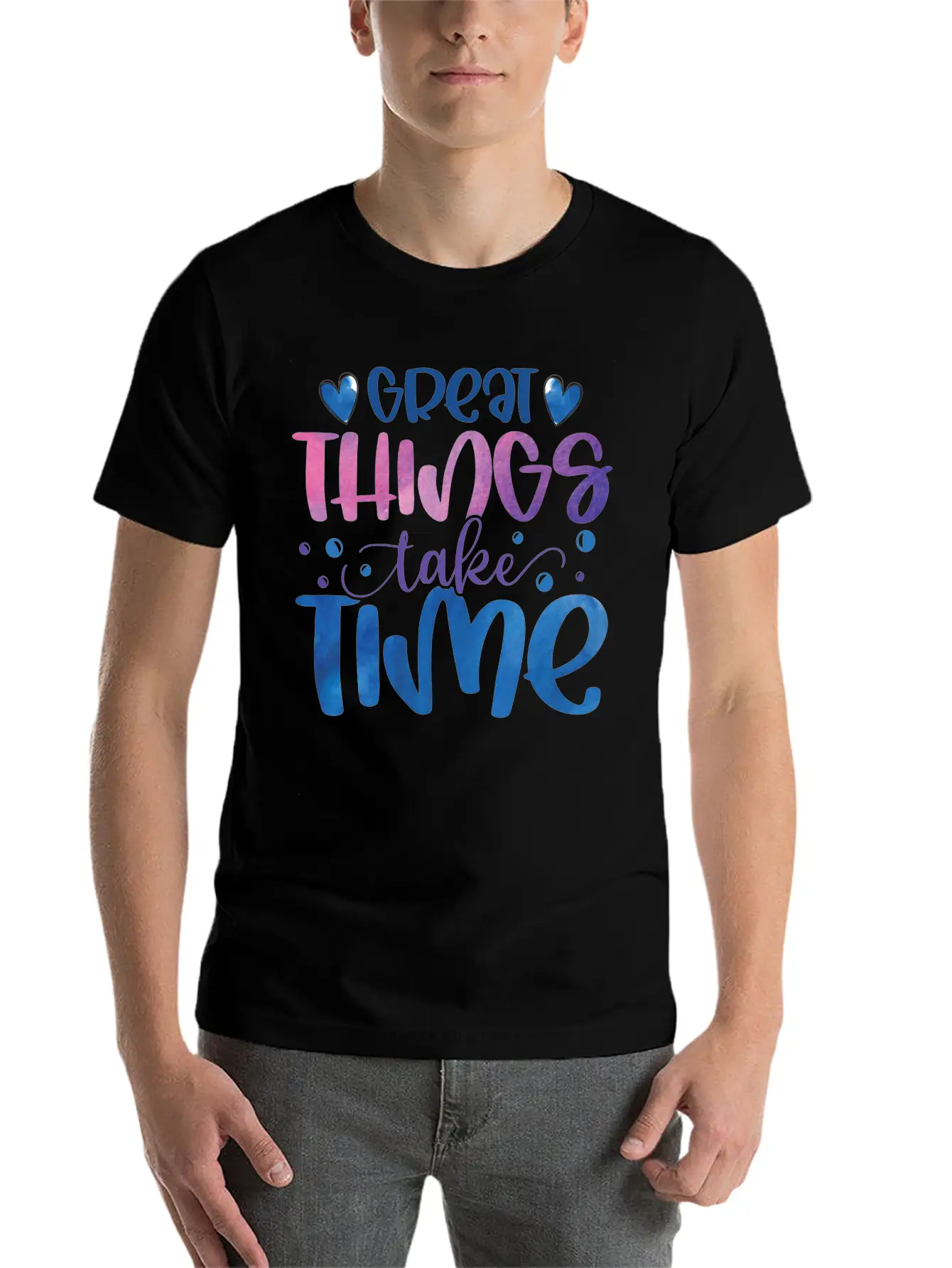 The Great Things Always Take Time Relaxed Everyday Tee – Lightweight And Durable Cotton
