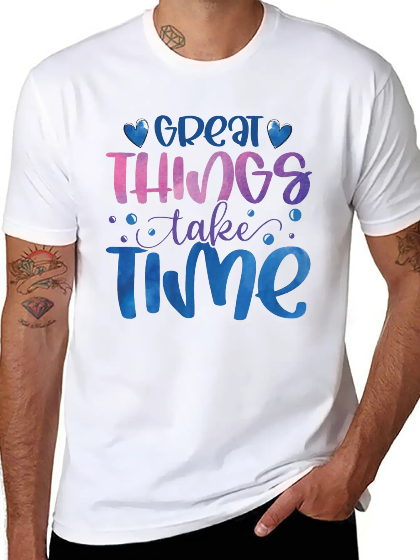 The Great Things Always Take Time Relaxed Everyday Tee – Lightweight And Durable Cotton