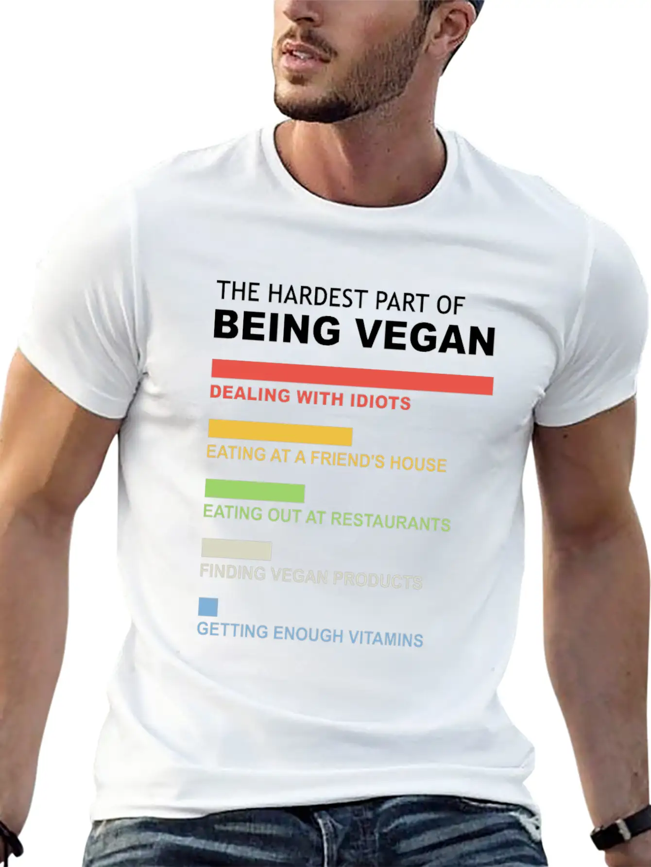 The Hardest Part Of Being Vegan / Vegan Retro Classic Fit Graphic Tee For Daily Comfort – Unisex Cotton Shirt