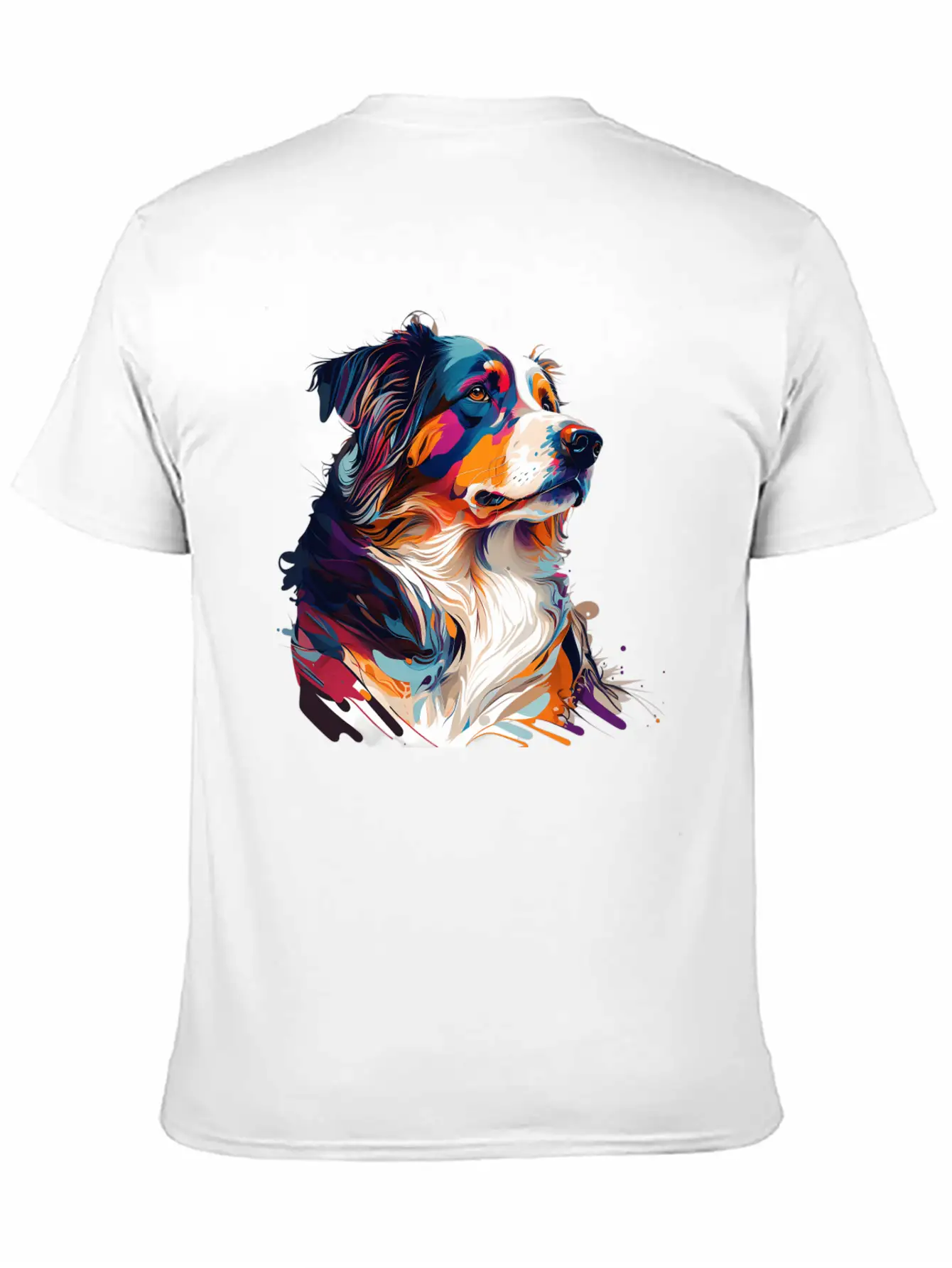 The Head And Neck Of A Colorful Pup: A Bold Dog Classic Fit Graphic Tee For Daily Comfort – Unisex Cotton Shirt