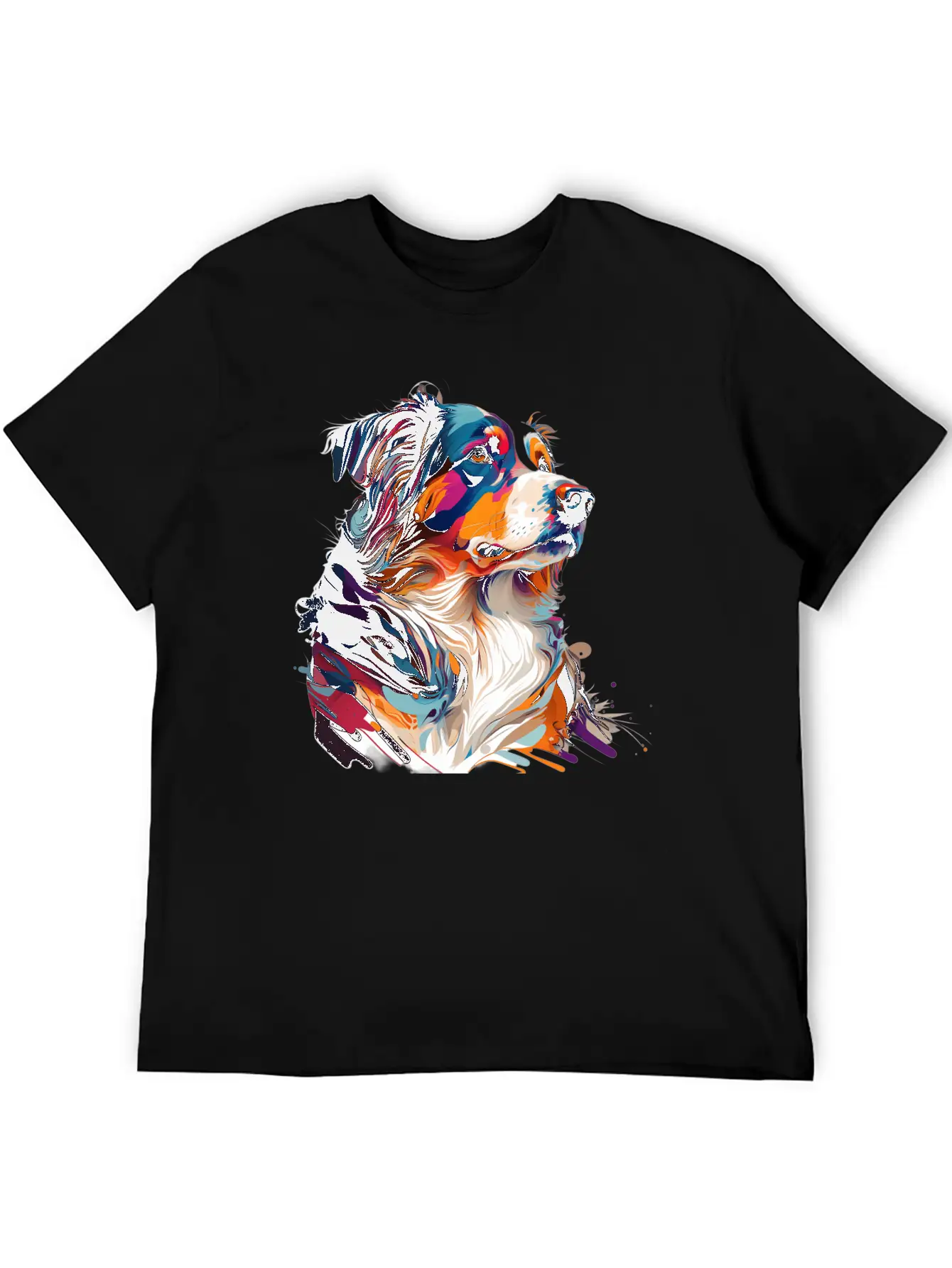 The Head And Neck Of A Colorful Pup: A Bold Dog Classic Fit Graphic Tee For Daily Comfort – Unisex Cotton Shirt