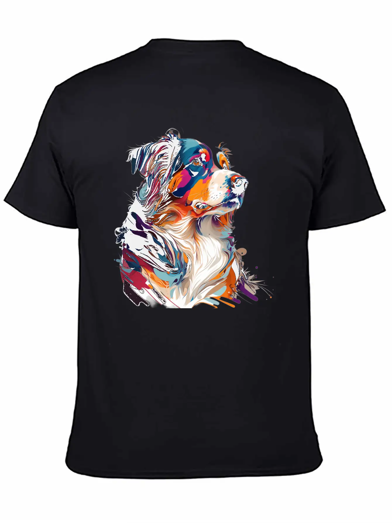 The Head And Neck Of A Colorful Pup: A Bold Dog Classic Fit Graphic Tee For Daily Comfort – Unisex Cotton Shirt