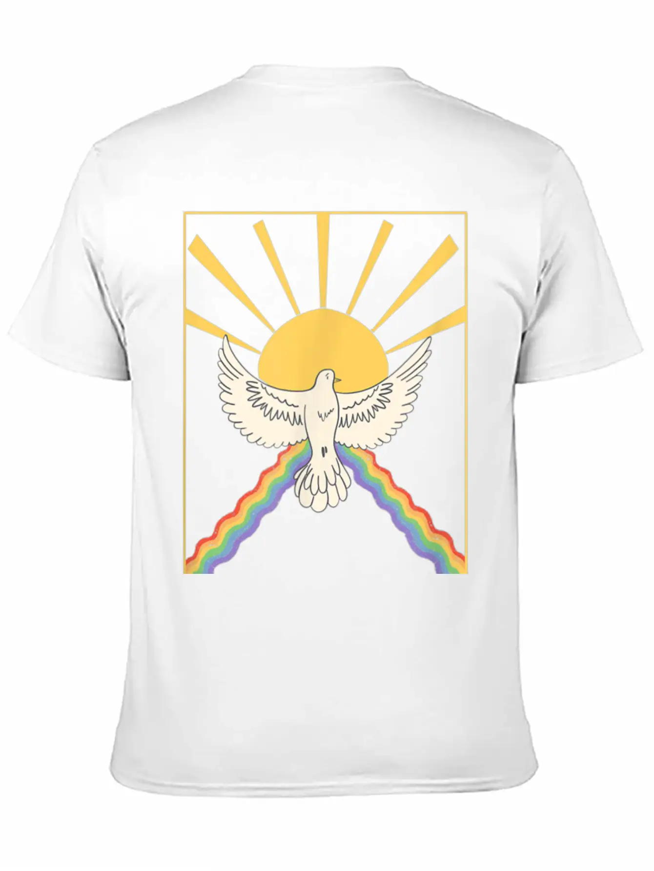 The Holy Spirit Cute Modern Dove And Rainbow Desig Modern Fit Casual T-Shirt – Clean And Versatile Design